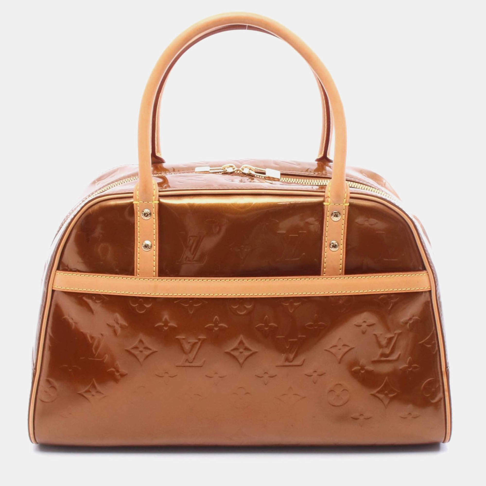 Pre Owned Louis Vuitton Tompkins Square Brown Monogram Vernis Leather Tote Bag
