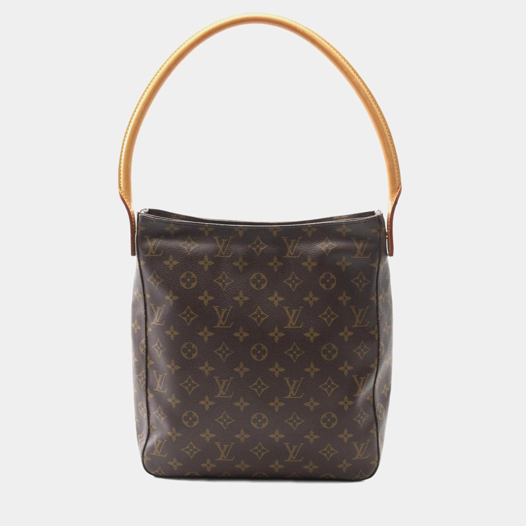 Pre Owned Louis Vuitton Looping Brown Monogram Canvas Leather GM Shoulder Bag