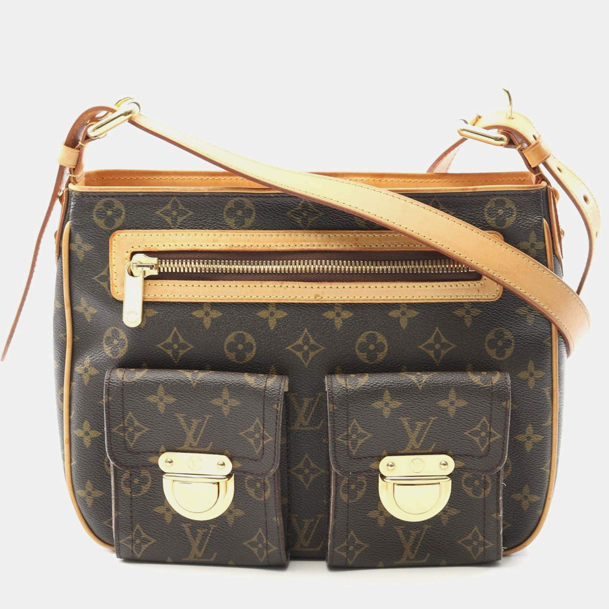 Pre Owned Louis Vuitton Hudson Brown Monogram Canvas Gm Crossbody Shoulder Bag