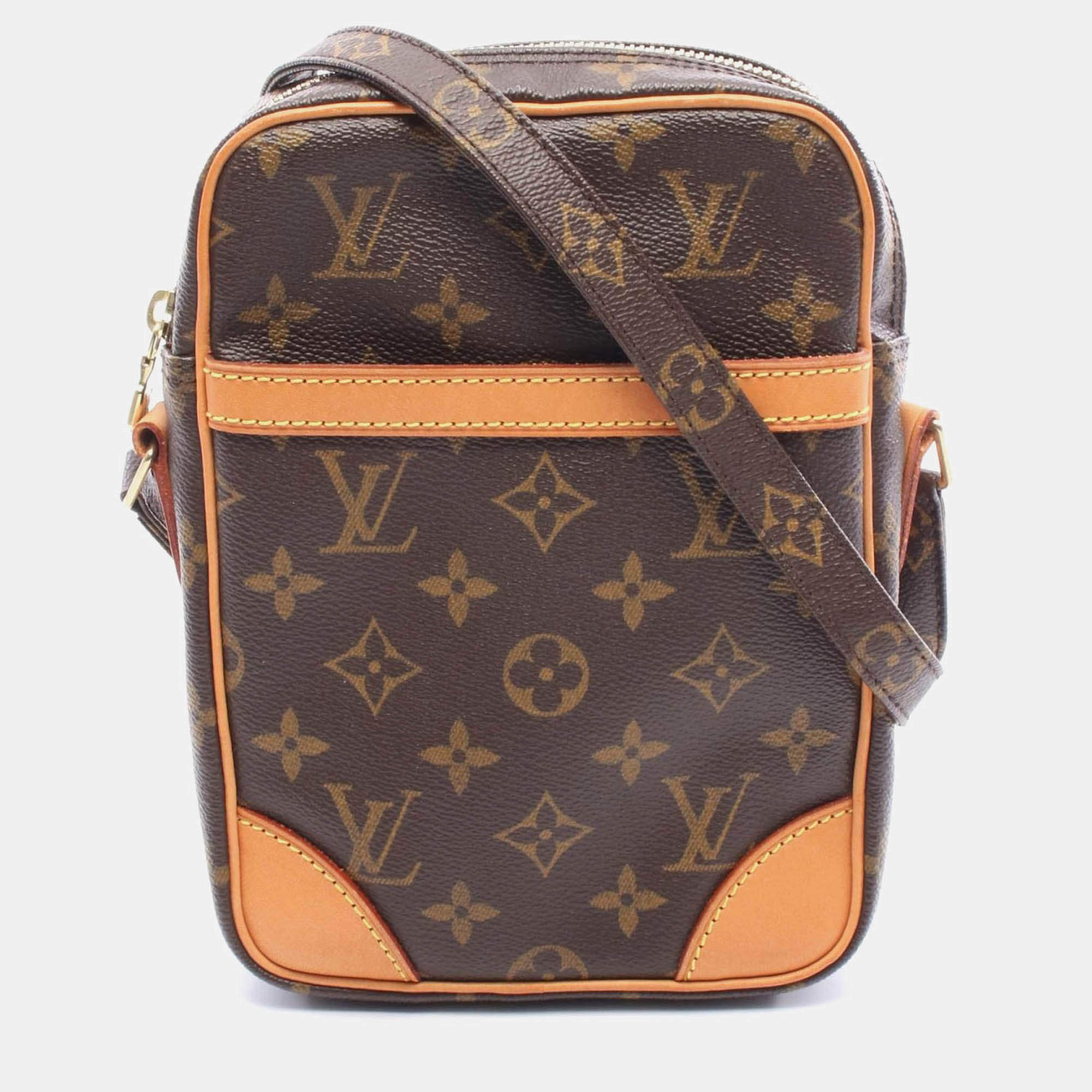 Pre Owned Louis Vuitton Danube Brown Monogram Shoulder Crossbody Bag