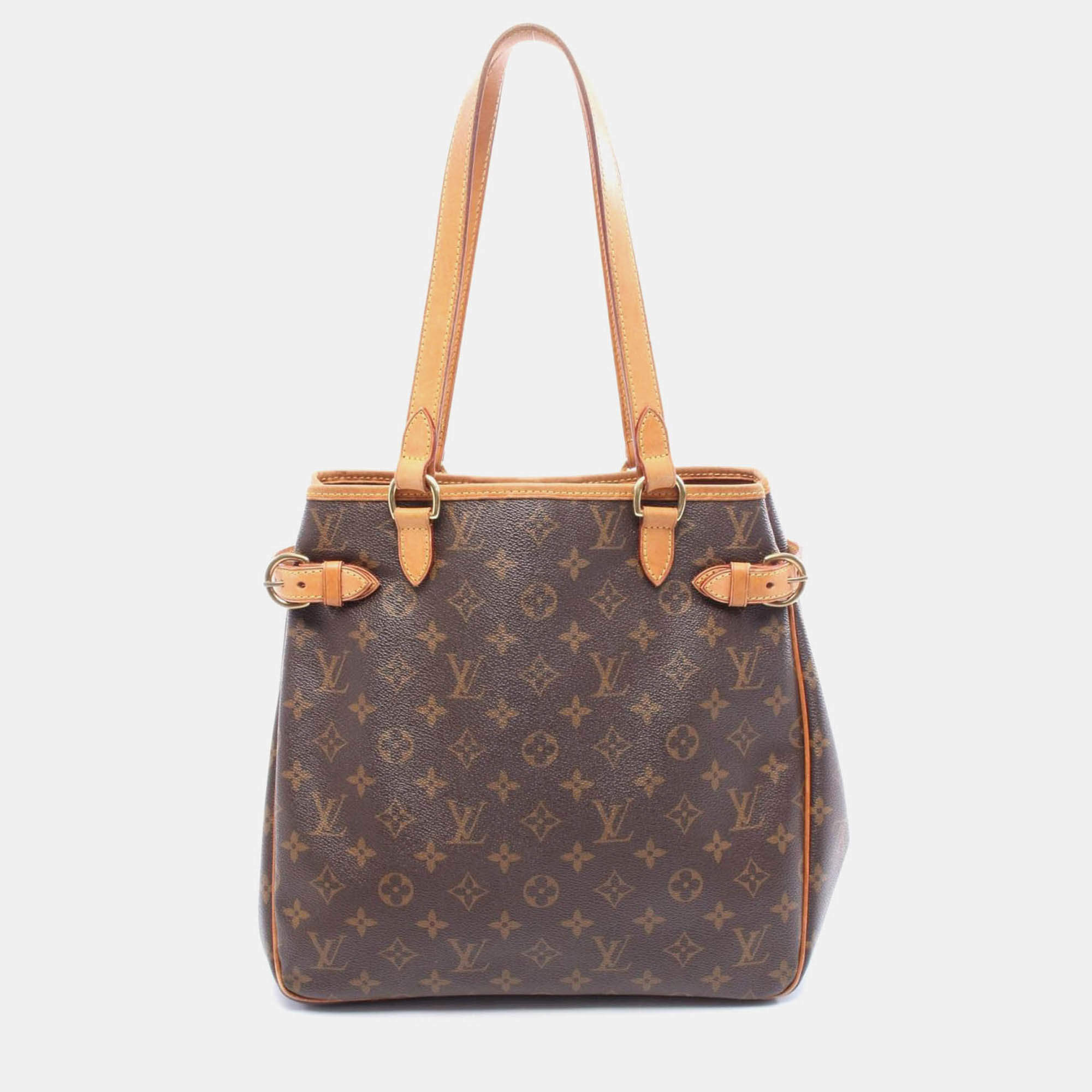Pre Owned Louis Vuitton Batignolles Vertical Brown Monogram Canvas Tote