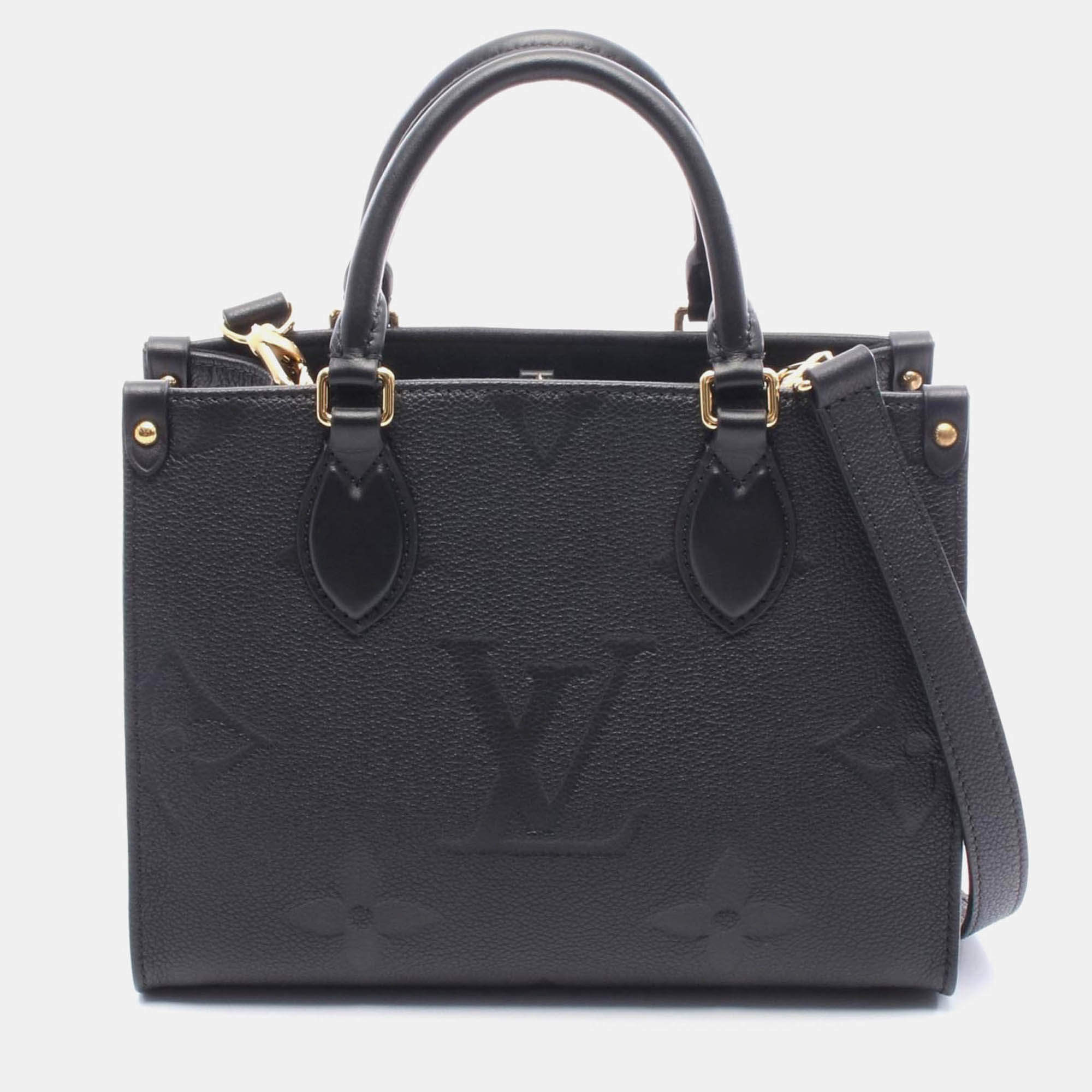 Pre Owned Louis Vuitton Onthego Pm 2Way Shoulder Handbag Monogram Empreinte Leather
