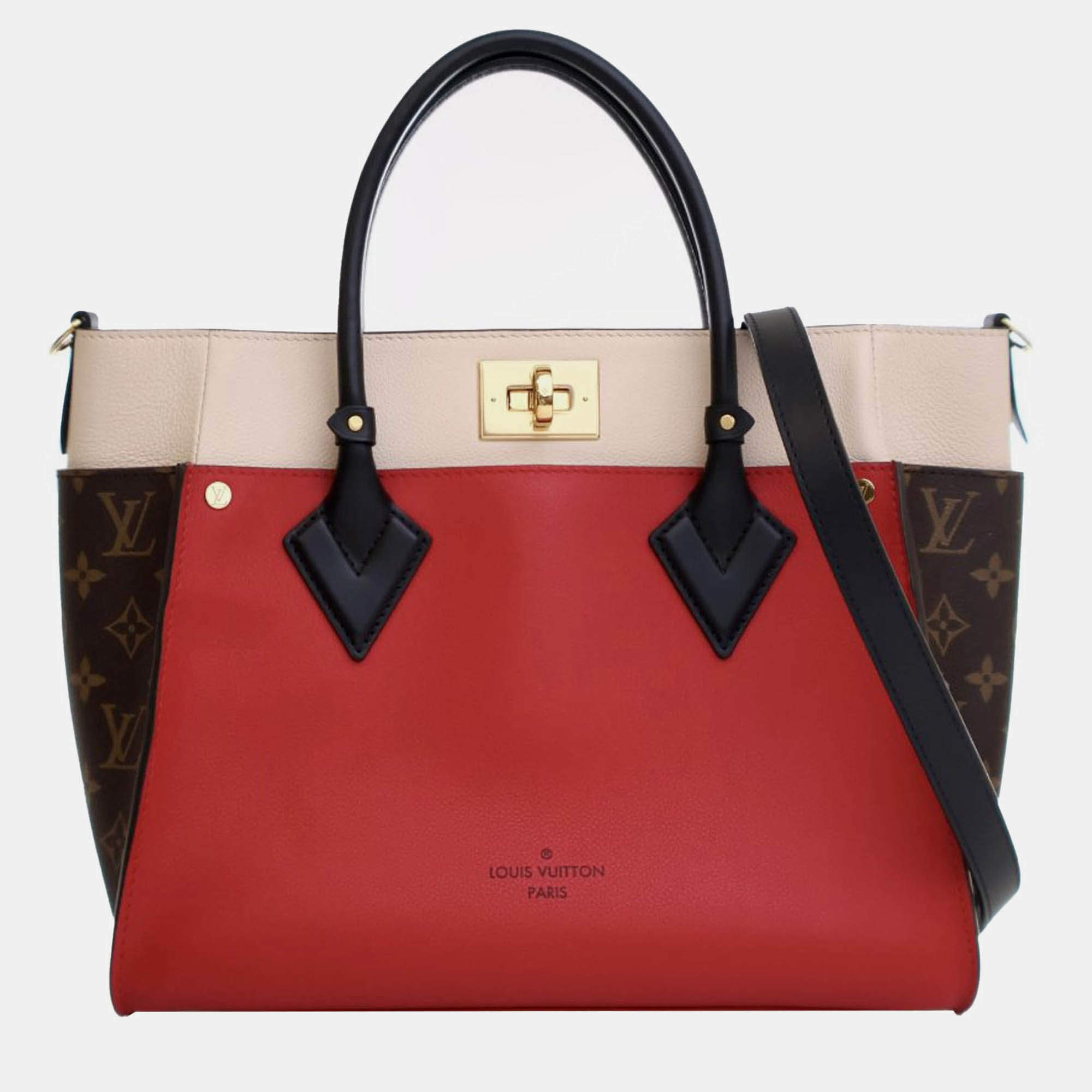 Pre Owned Louis Vuitton Red Monogram On My Side MM