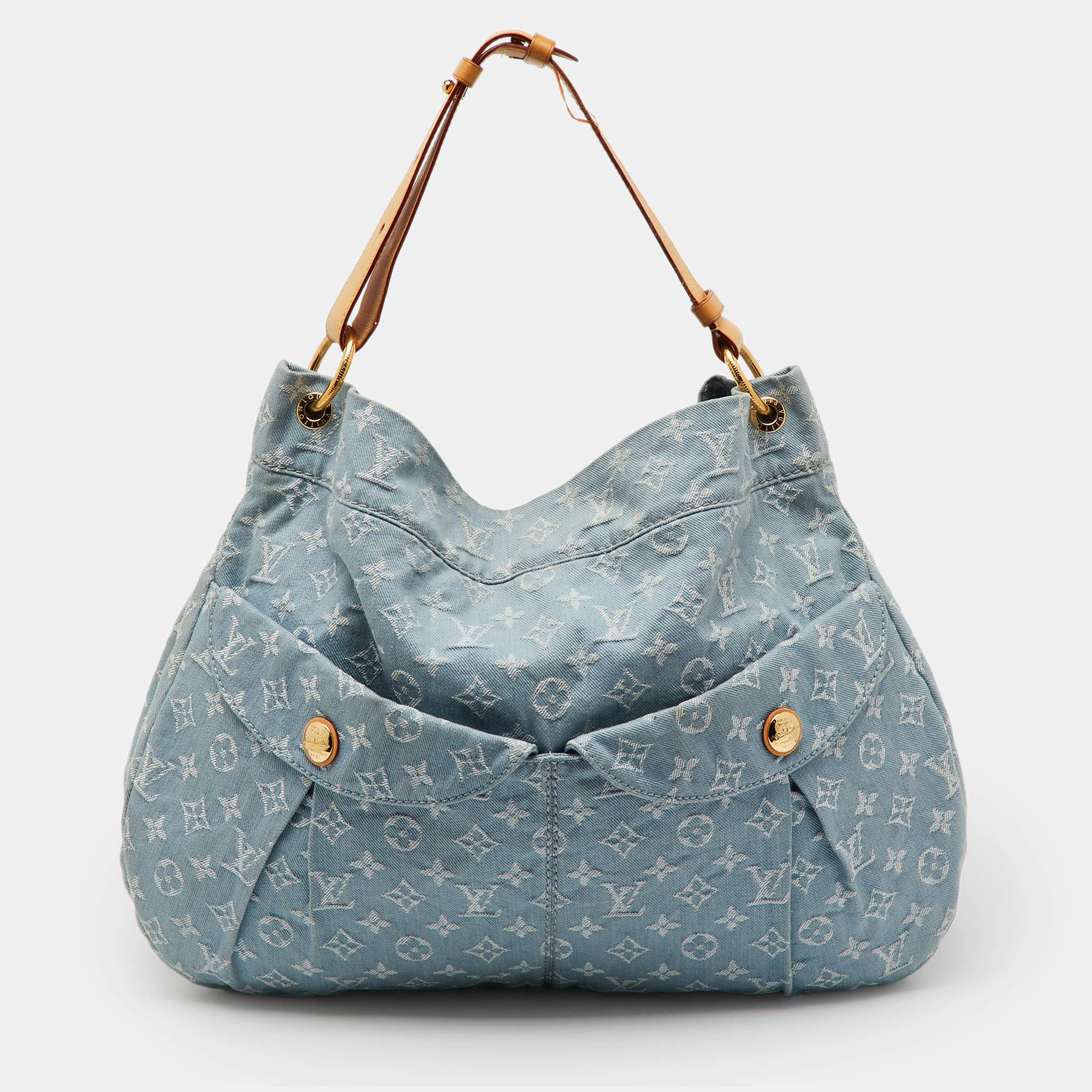 Pre Owned Louis Vuitton Monogram Blue Denim Daily GM Bag