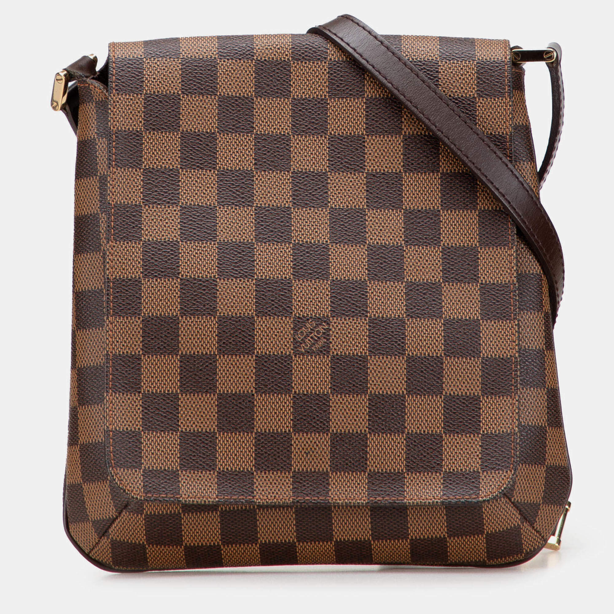 Pre Owned Louis Vuitton Brown Damier Ebene Musette Salsa Long Strap
