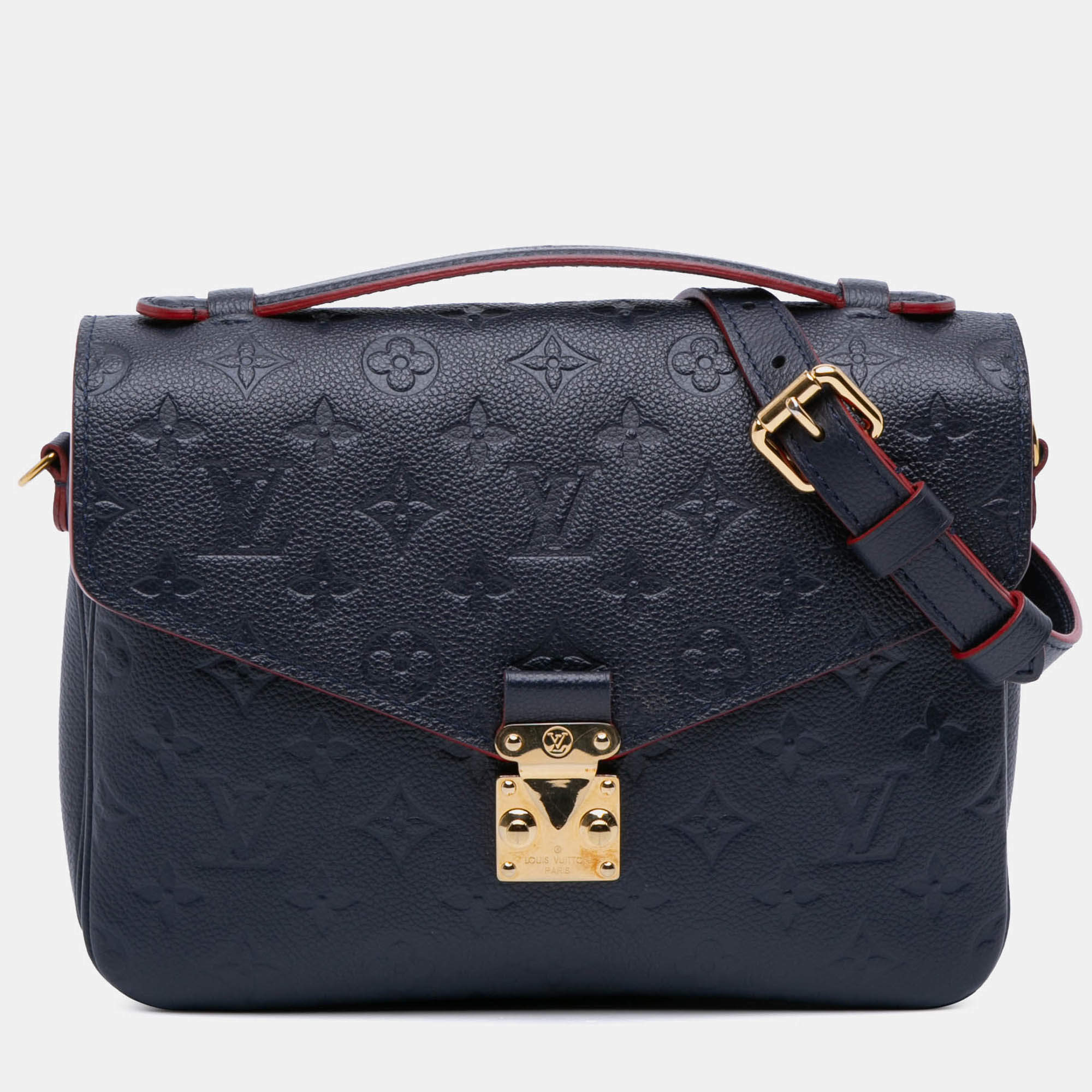 Pre Owned Louis Vuitton Navy Blue Monogram Empreinte Pochette Metis
