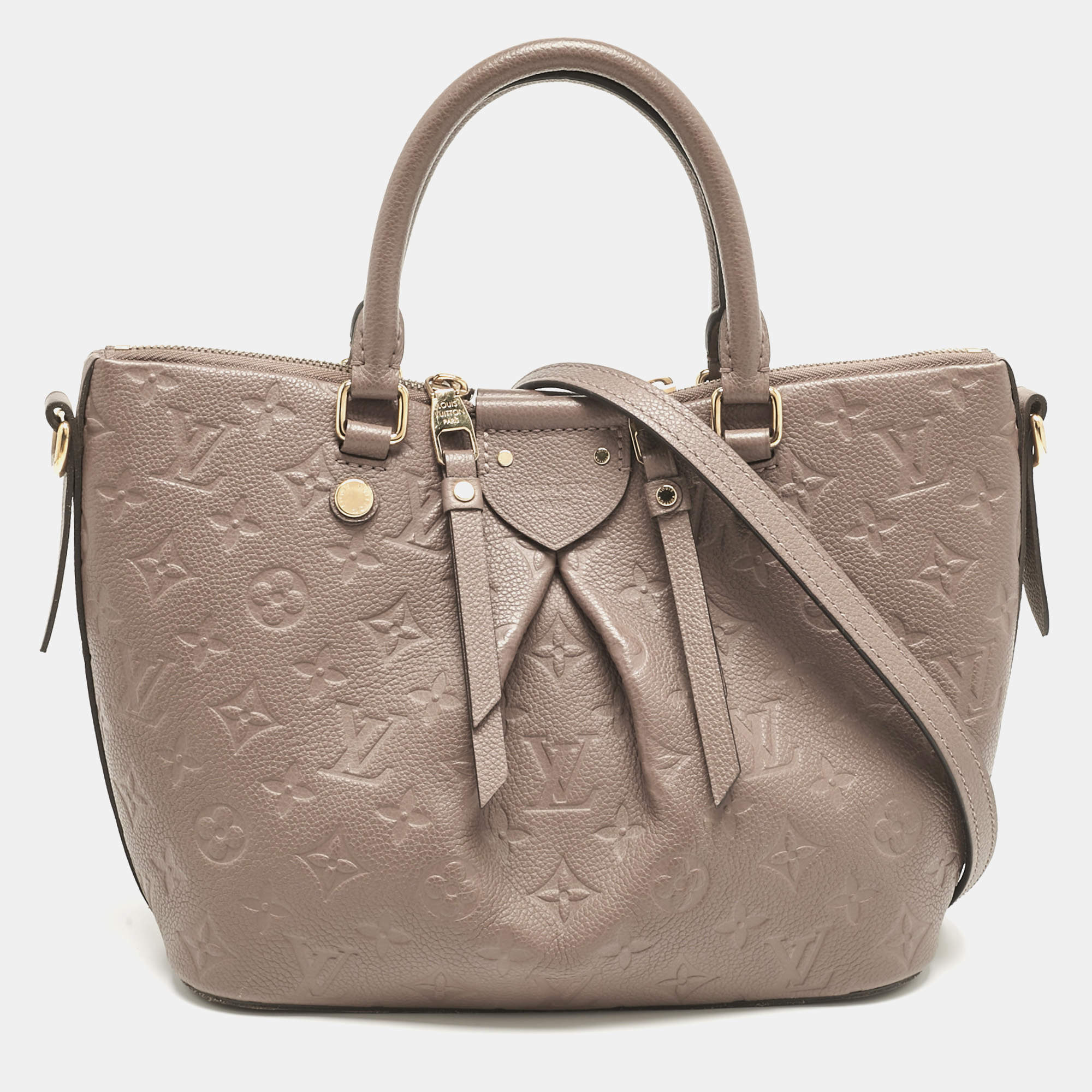 Pre Owned Louis Vuitton Beige Monogram Empreinte Leather Mazarine PM Bag