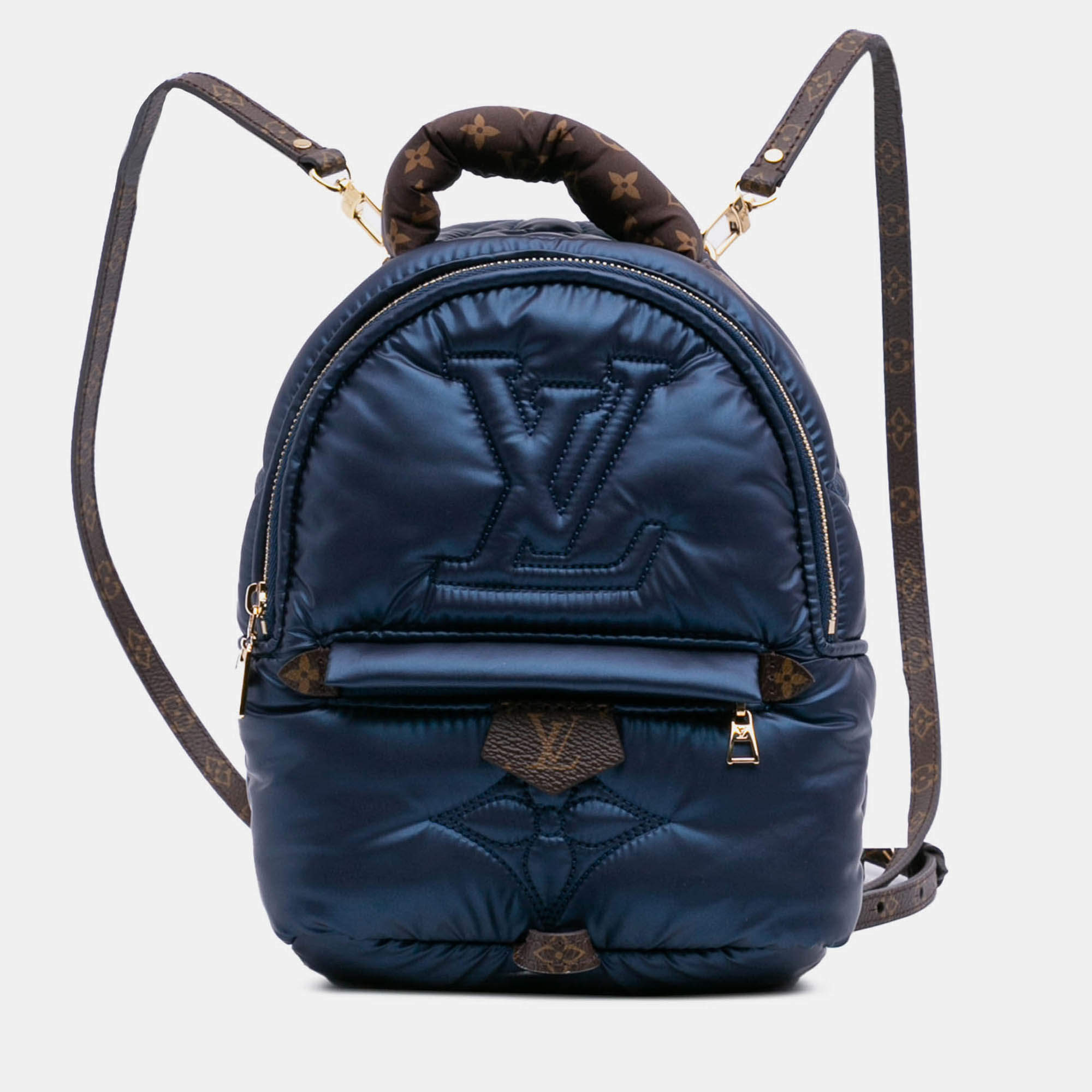 Pre Owned Louis Vuitton Navy Blue Monogram Econyl Pillow Mini Palm Springs