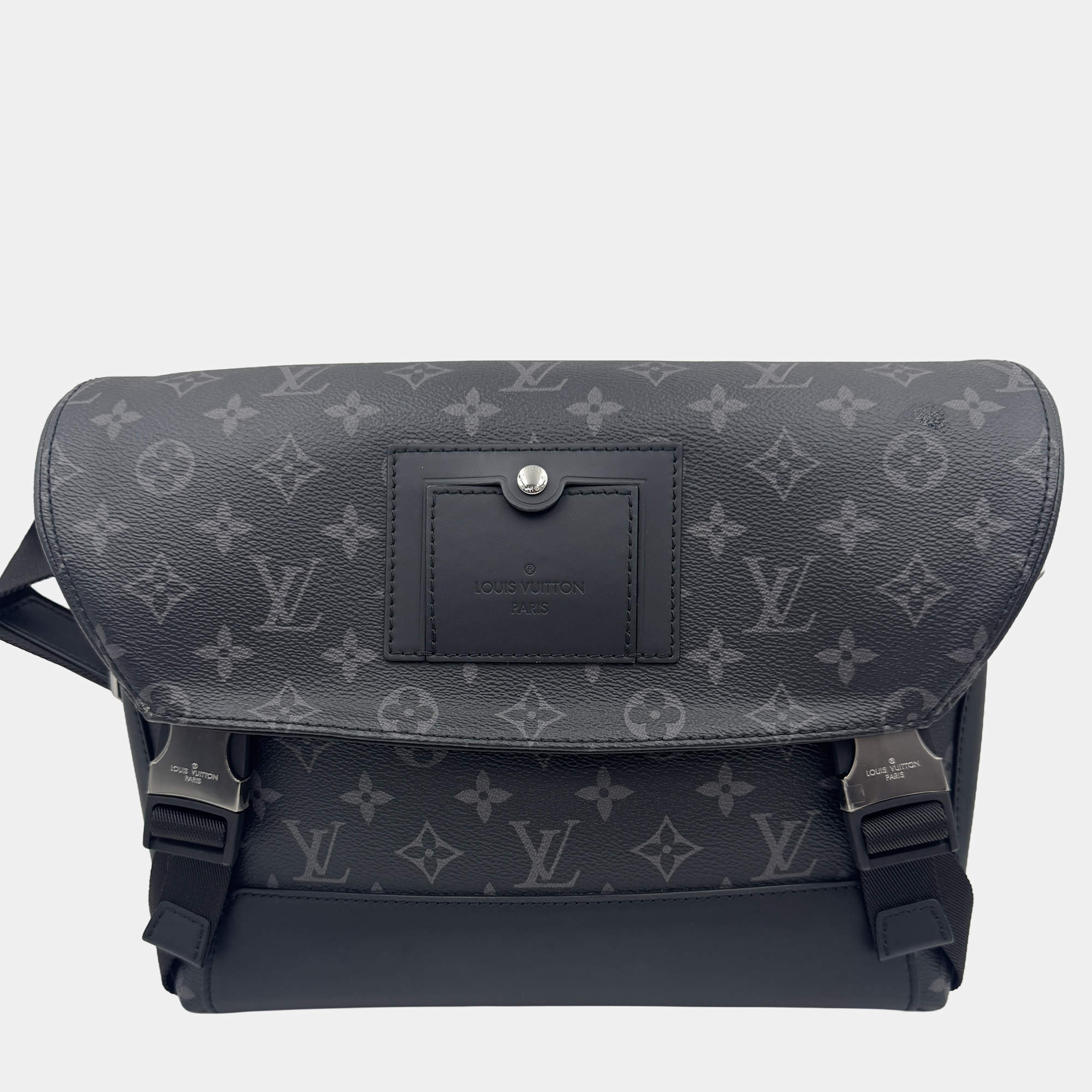 Pre Owned Louis Vuitton Messenger Voyage Black Monogram Eclipse Canvas Crossbody Bag