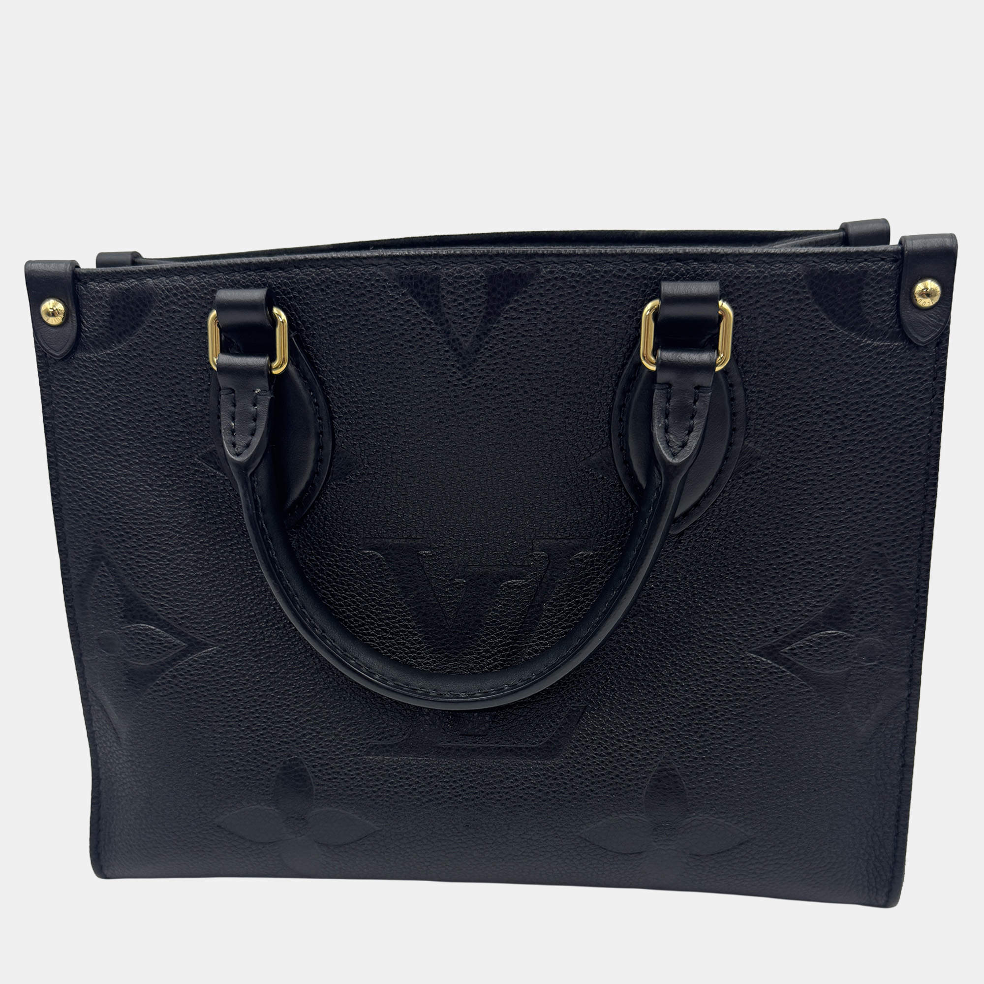 Pre Owned Louis Vuitton OnTheGo PM Noir Monogram Empreinte Leather Tote Bag