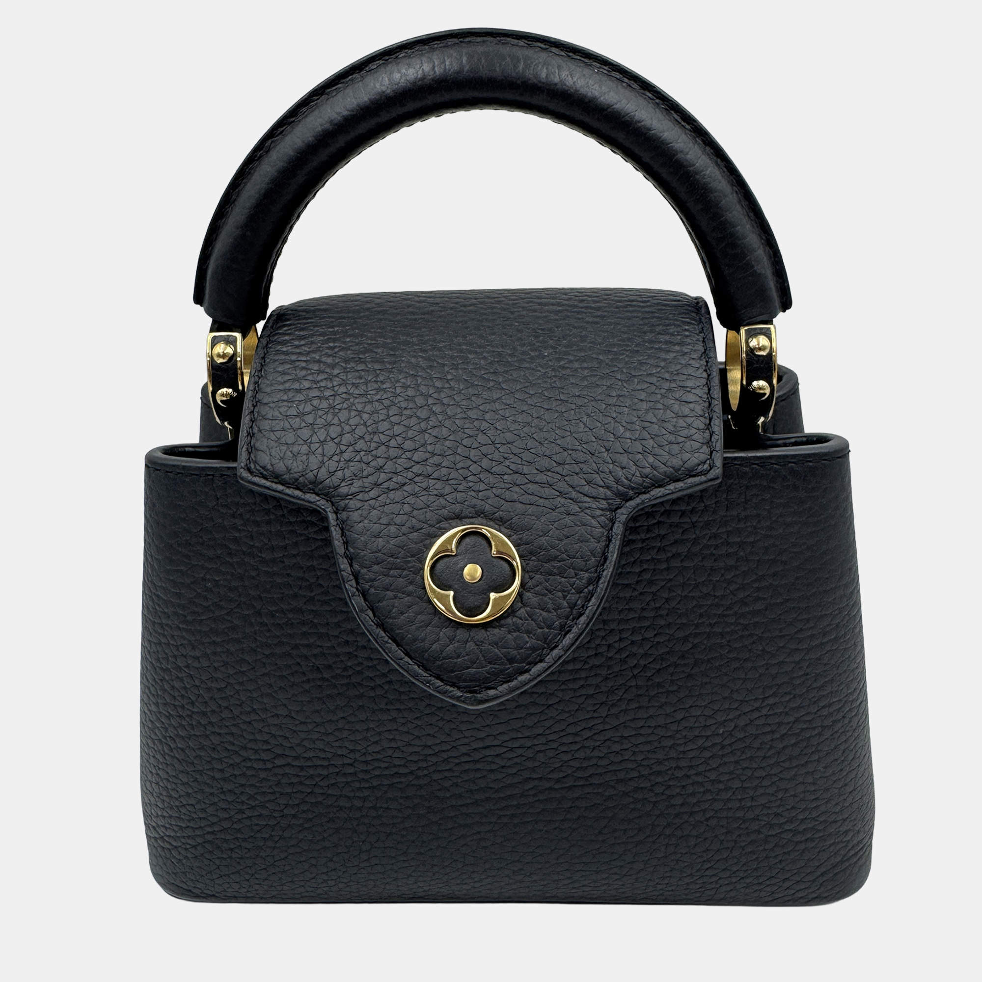 Pre Owned Louis Vuitton Capucines Noir Taurillon Leather Size Mini