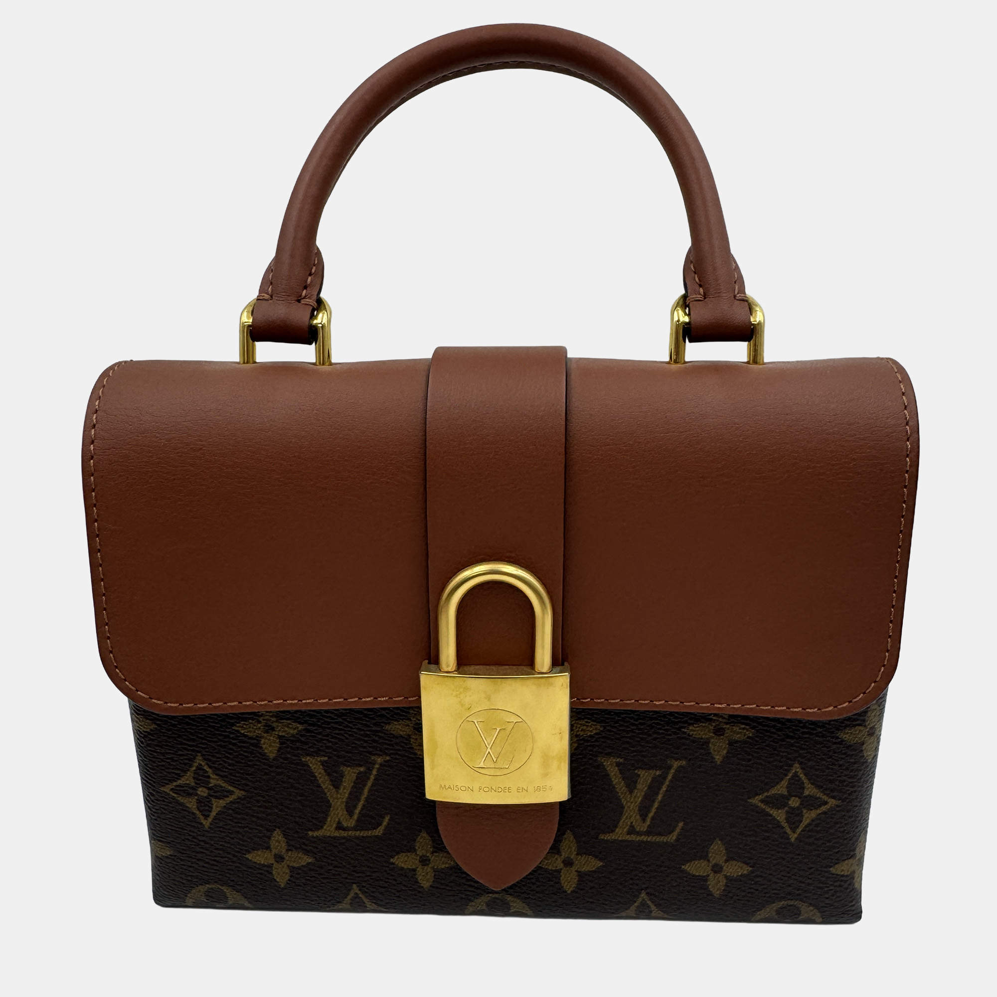 Pre Owned Louis Vuitton Caramel Monogram Canvas Locky BB Bag