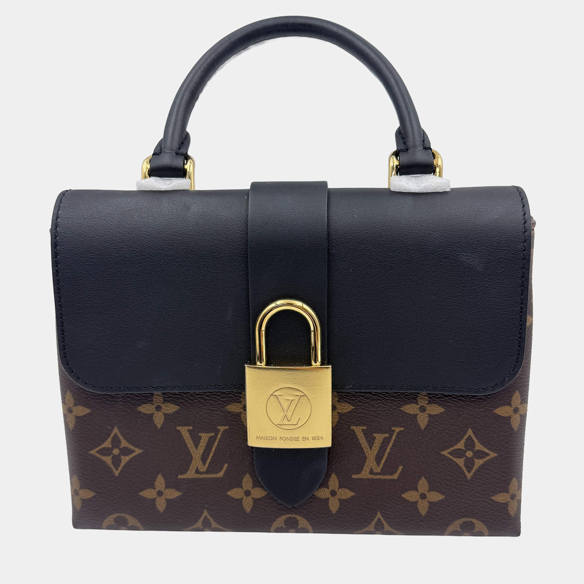 Pre Owned Louis Vuitton Black/Brown Monogram Canvas and Leather Locky BB Bag