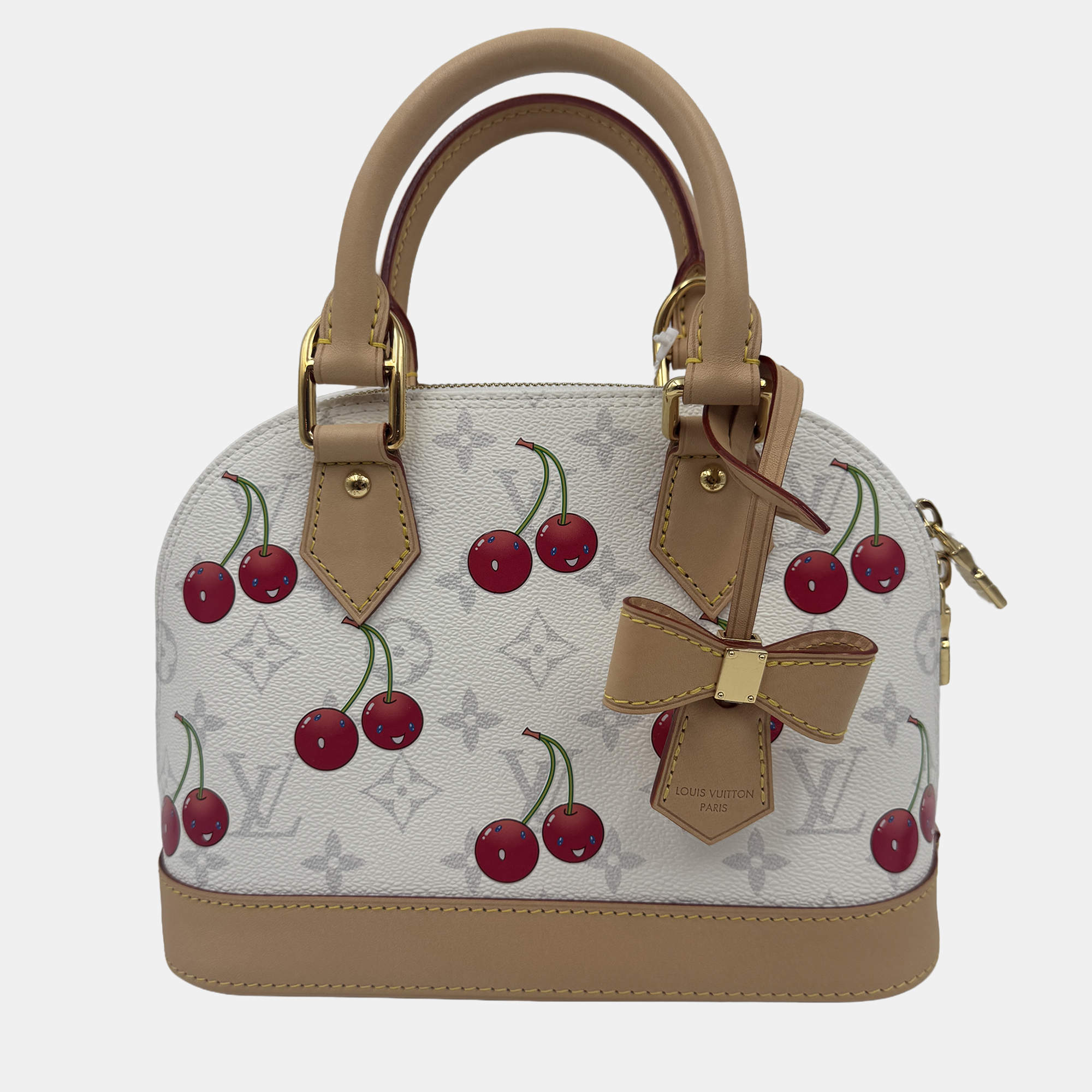 Pre Owned Louis Vuitton Alma BB LV x  Takashi Murakami Brown Canvas Crossbody Handbag