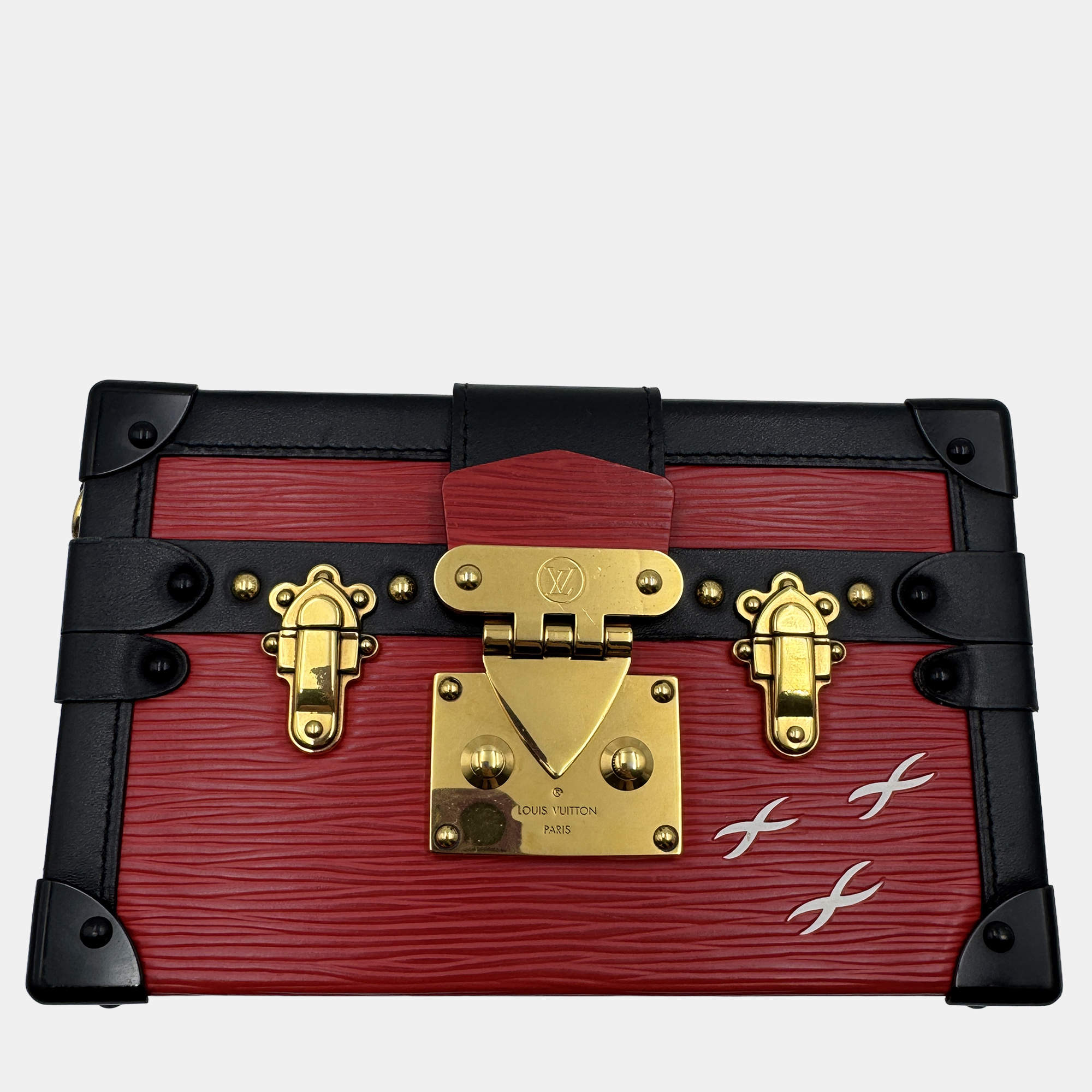 Pre Owned Louis Vuitton red Leather Petite Malle