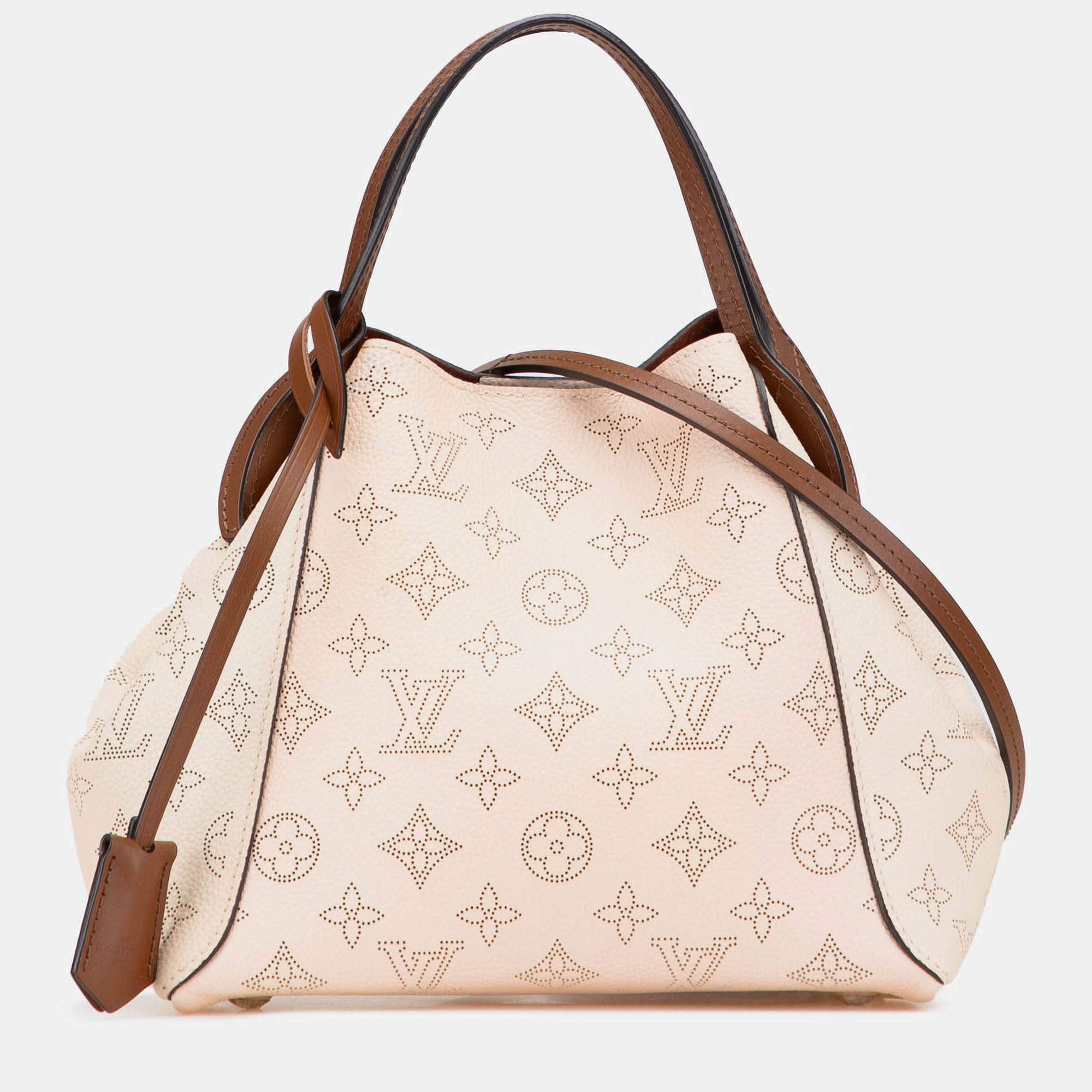 Pre Owned Louis Vuitton Beige Brown Monogram Mahina Hina PM