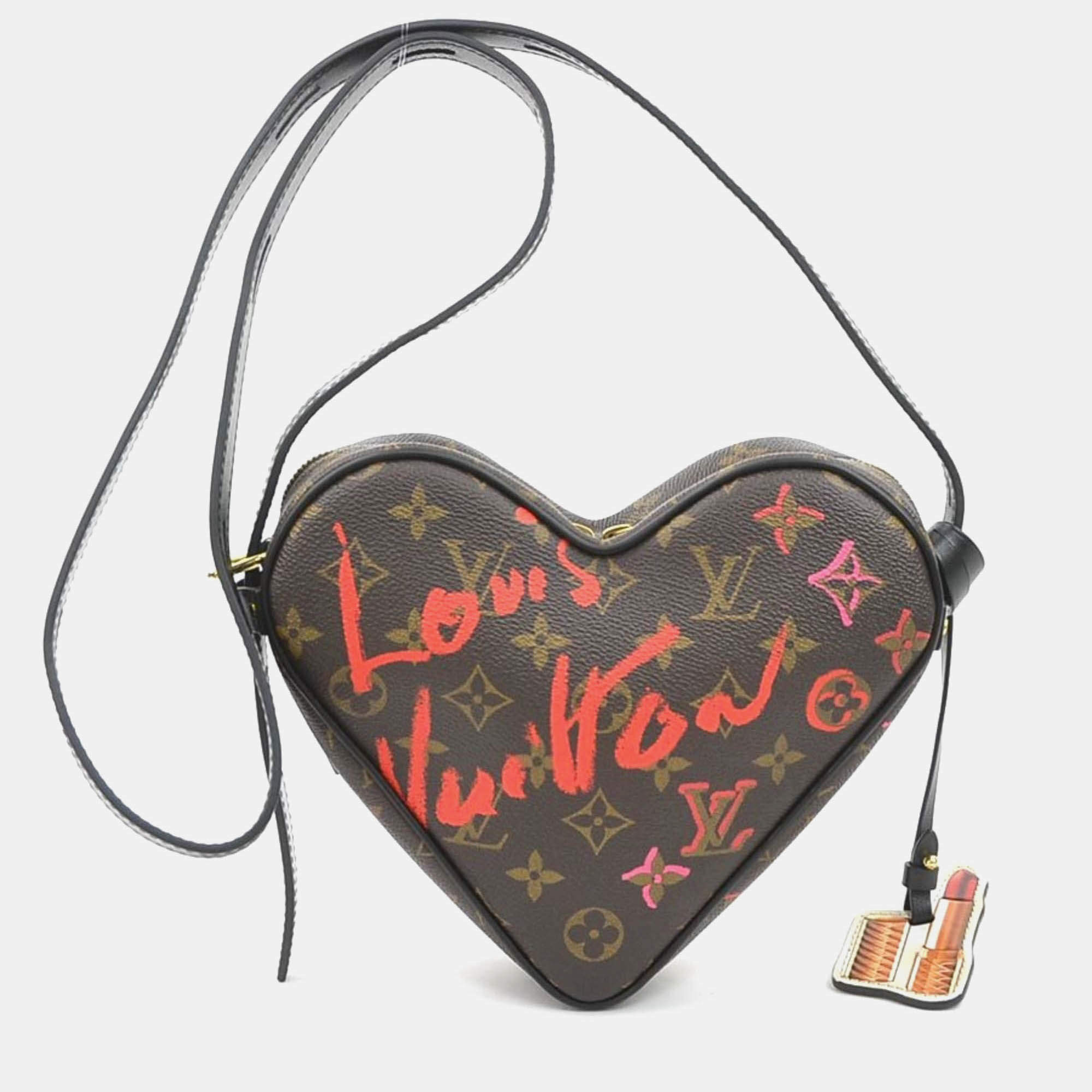 Pre Owned Louis Vuitton Monogram Sac Coeur Falling In Love Shoulder Bag Canvas Brown