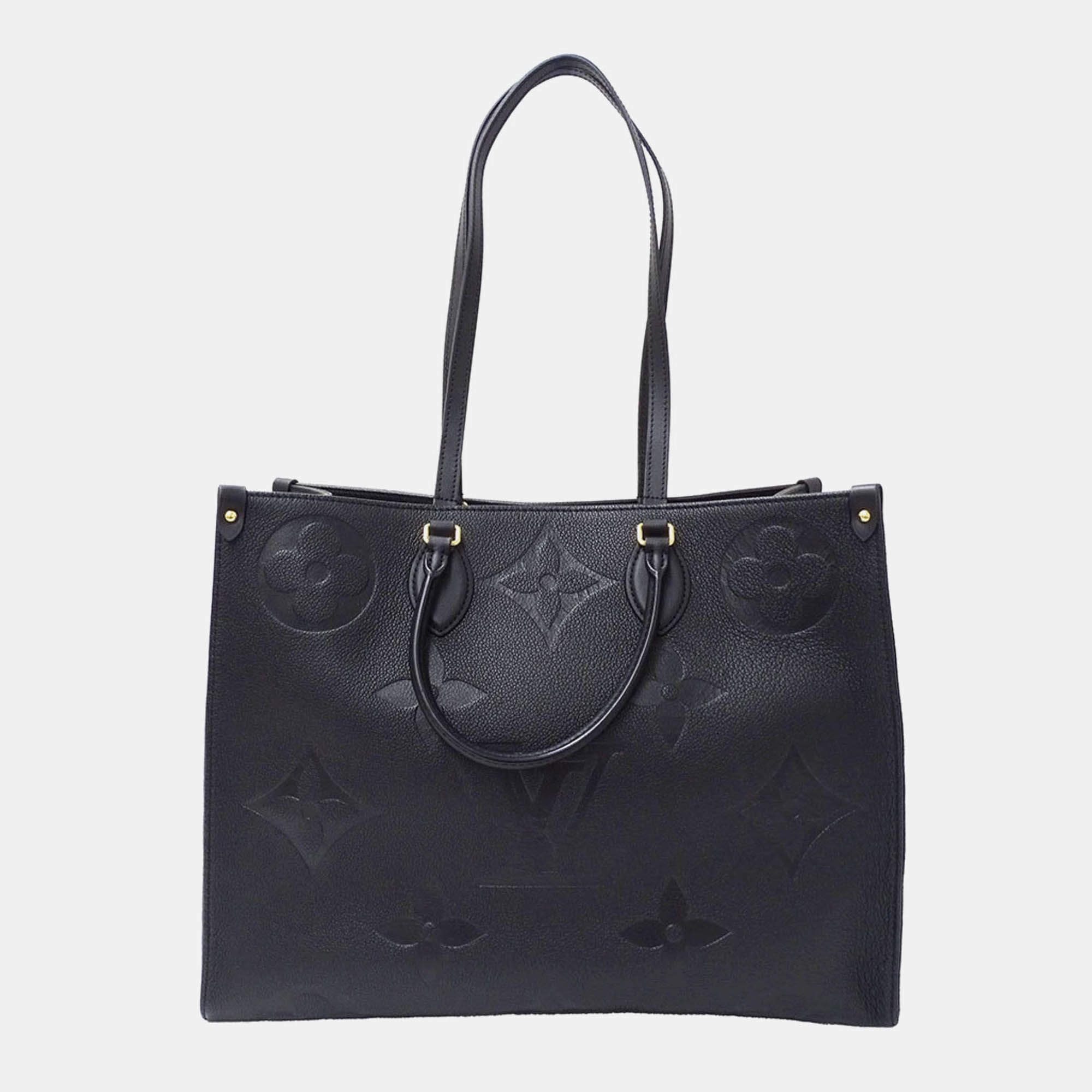 Pre Owned Louis Vuitton Onthego GM Black Monogram Empreinte Leather Tote Bag
