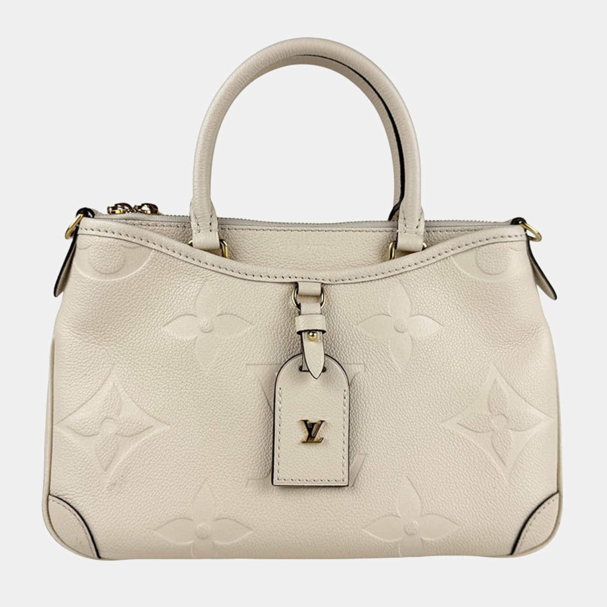 Pre Owned Louis Vuitton Trianon PM Creme Monogram Empreinte Leather Shoulder Bag