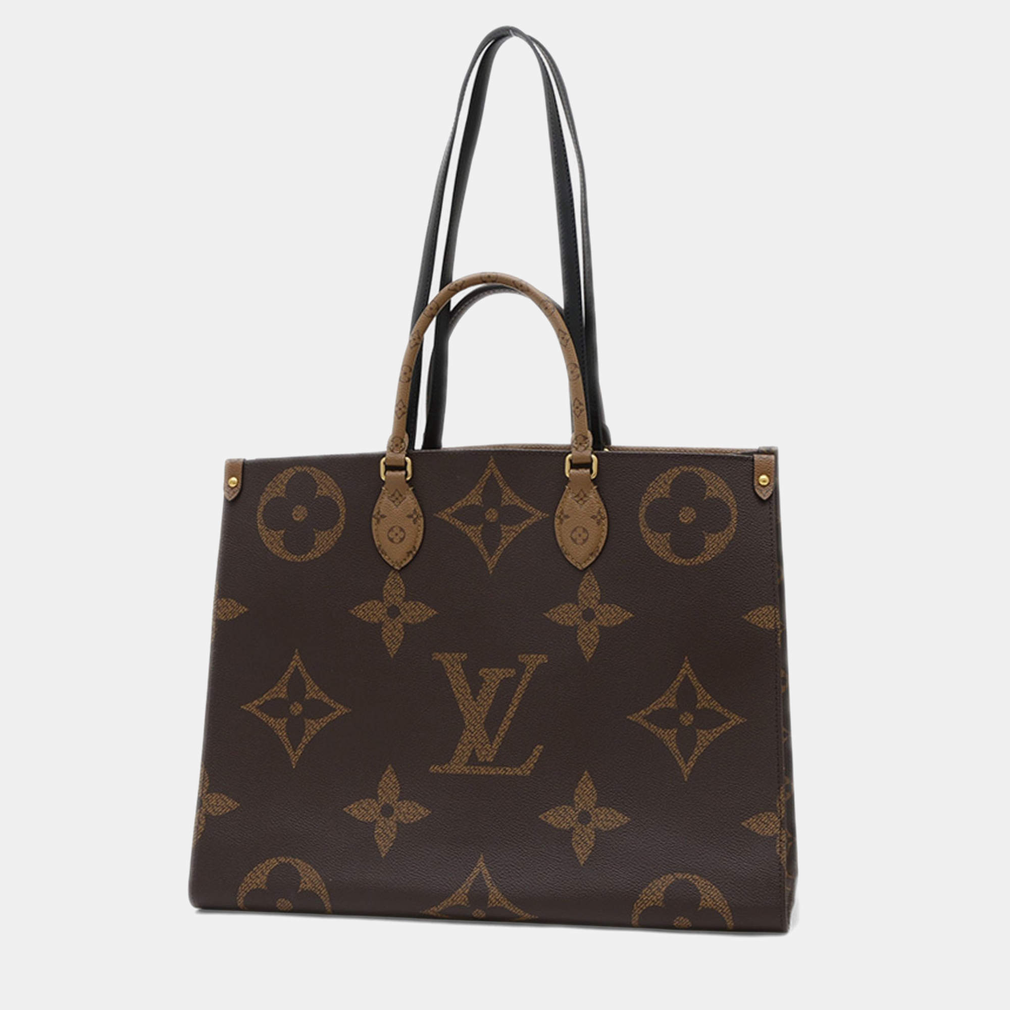Pre Owned Louis Vuitton Monogram Giant OnTheGo GM Brown Coated Canvas Tote Bag