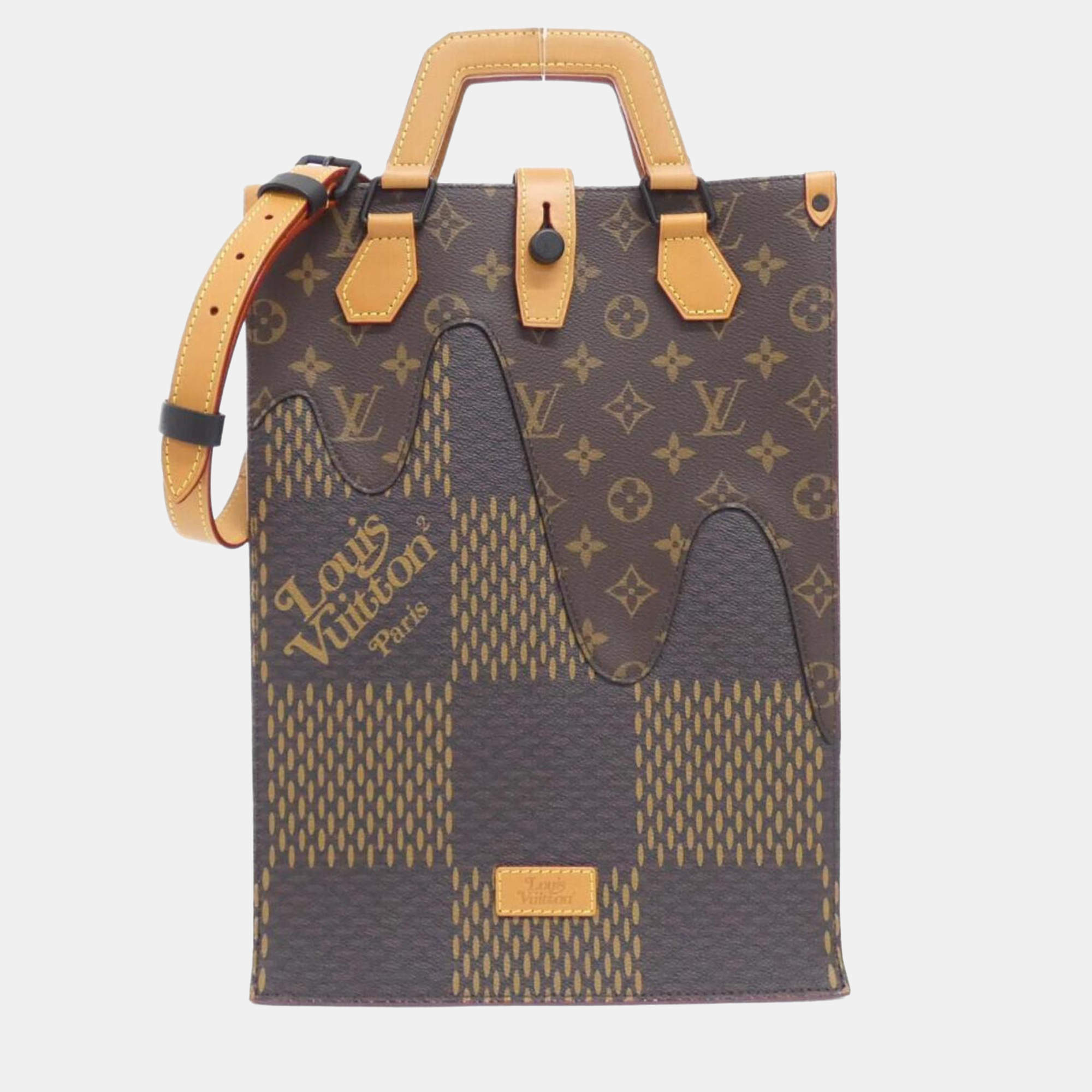 Pre Owned Louis Vuitton Damier Giant Mini Brown Coated Canvas Tote Bag