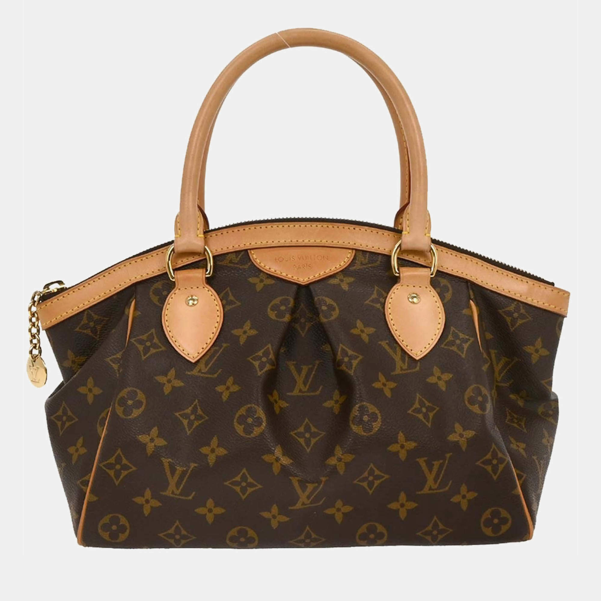 Pre Owned Louis Vuitton Monogram Tivoli PM Brown Coated Canvas Shoulder Bag