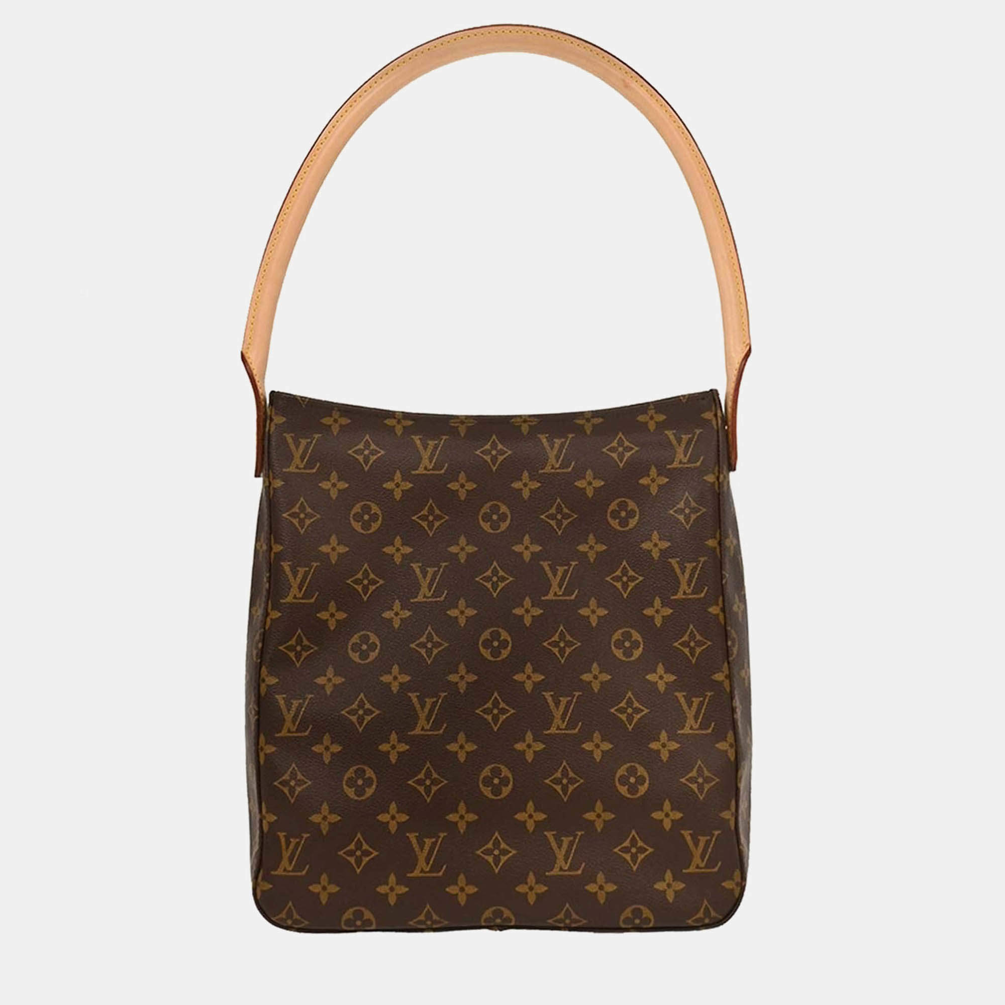 Pre Owned Louis Vuitton Monogram Looping GM Brown Coated Canvas Shoulder Bag