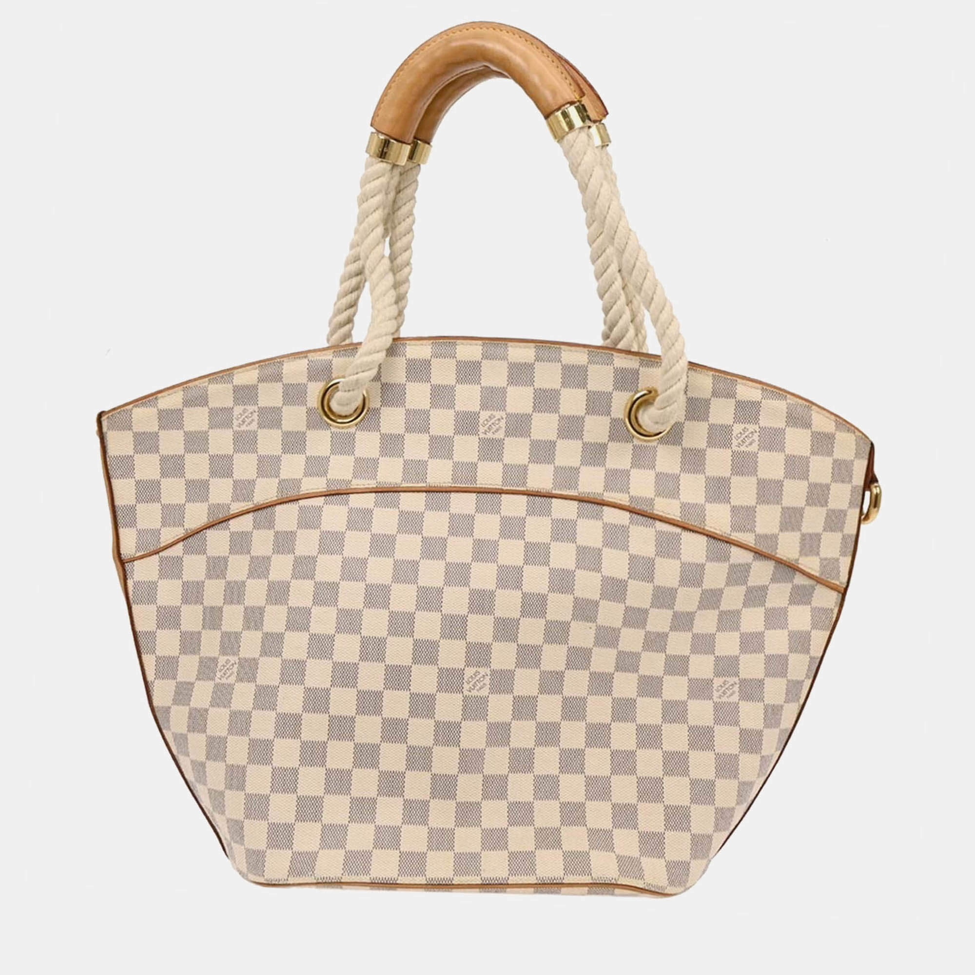 Pre Owned Louis Vuitton Damier Azur Pampelonne GM Tote Handbag