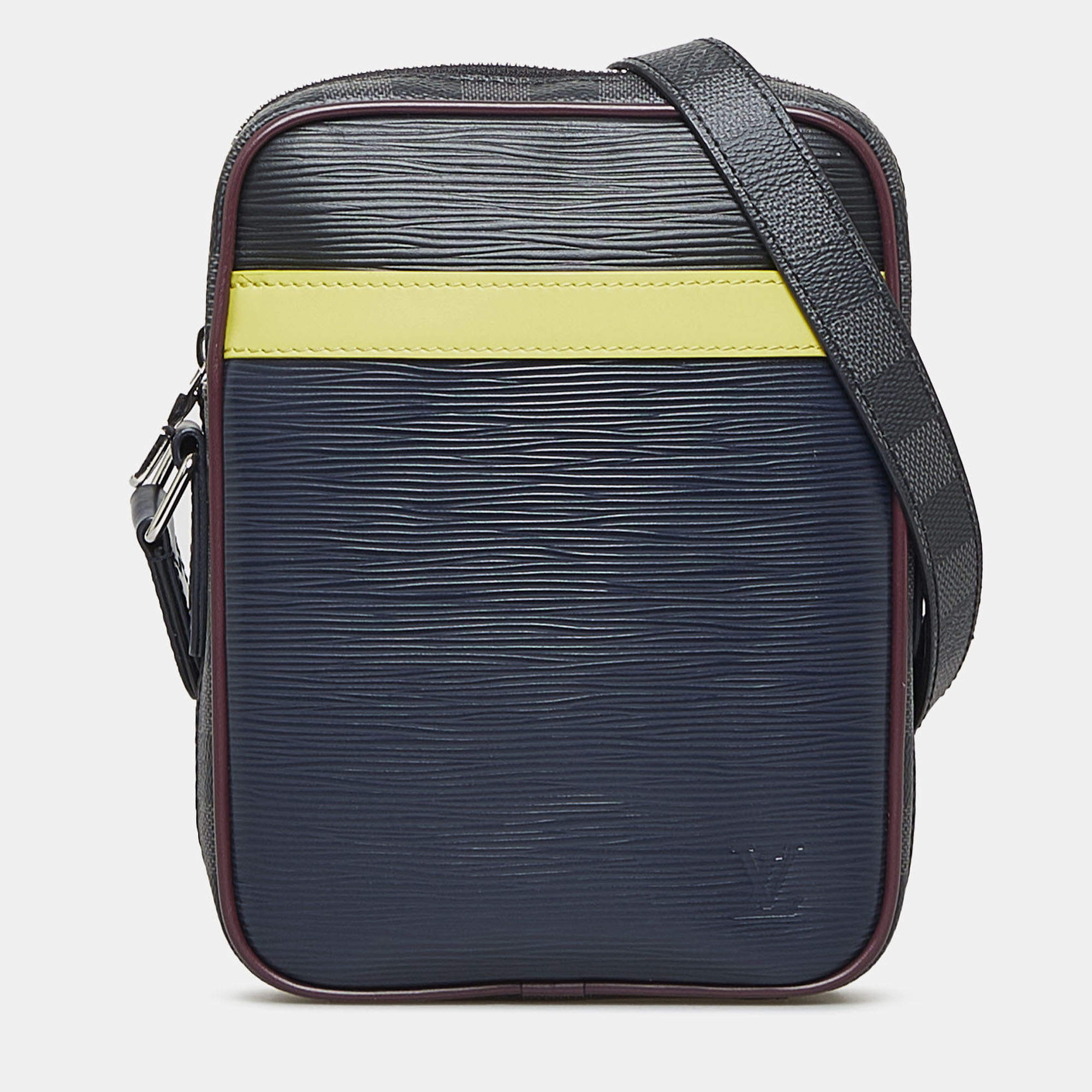 Pre Owned Louis Vuitton Blue Epi Damier Graphite Danube Slim