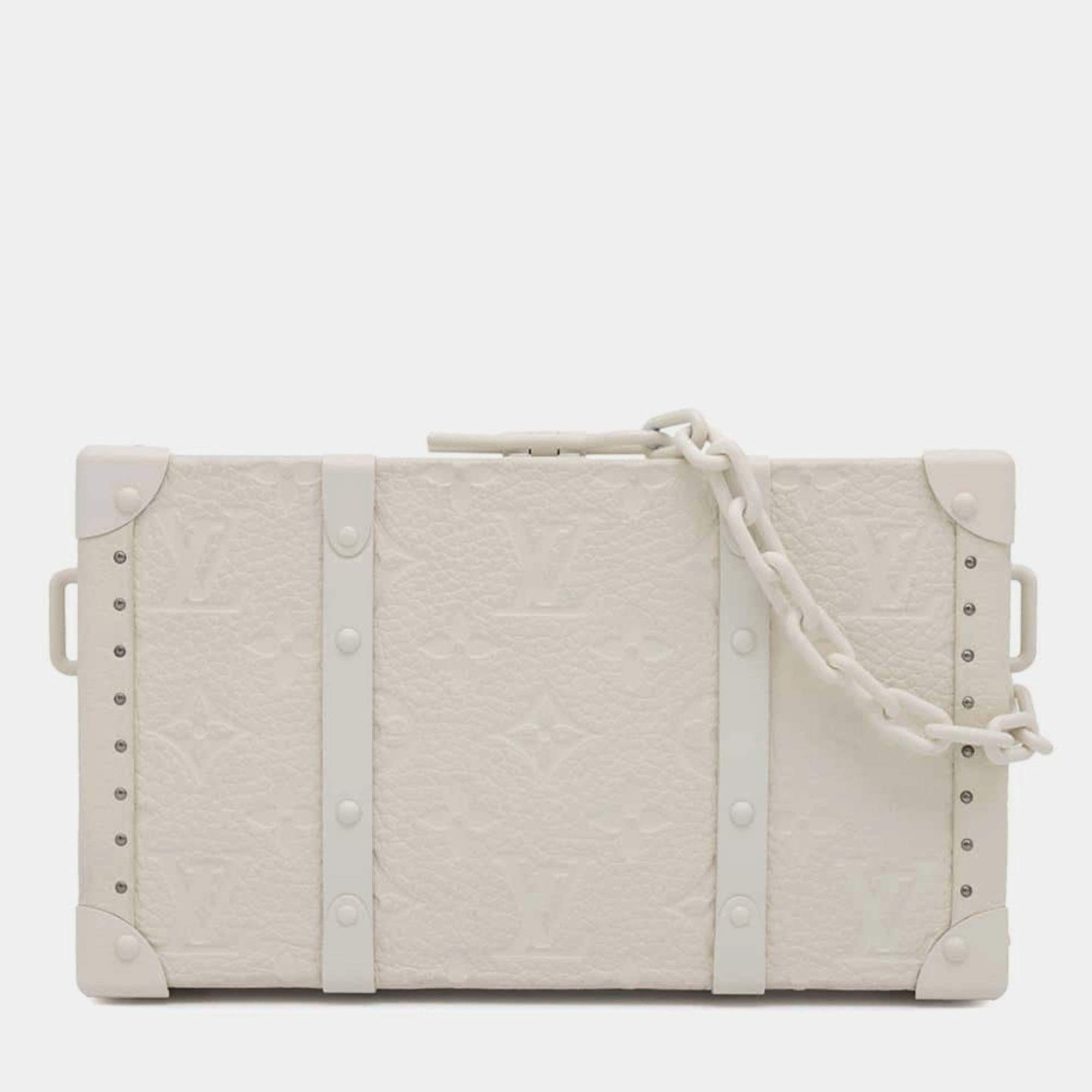 Pre Owned Louis Vuitton Trunk White Monogram Canvas Bag