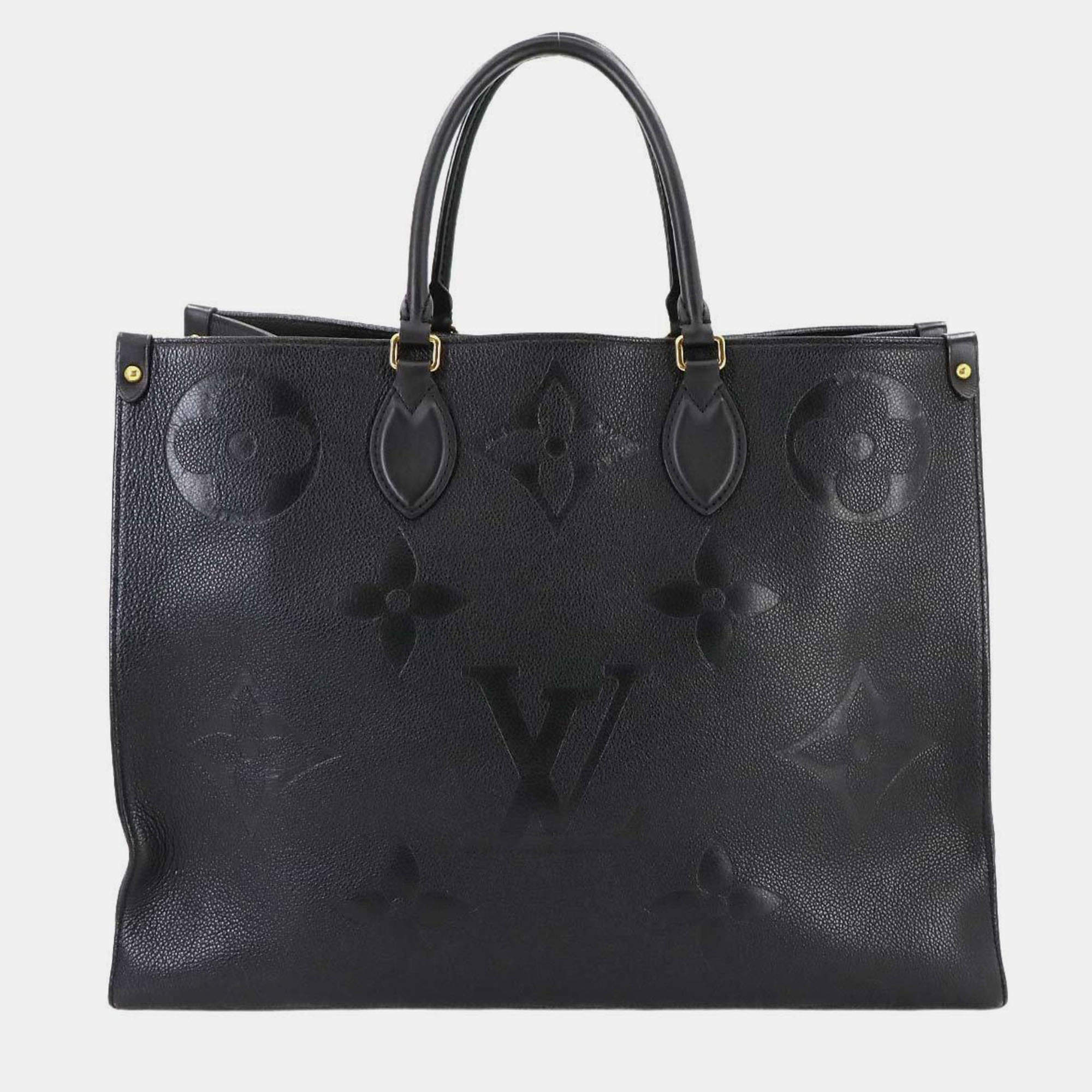 مملوكة مسبقًا Louis Vuitton On The Go GM Black Empreinte Giant Monogram Leather Duffel Bag