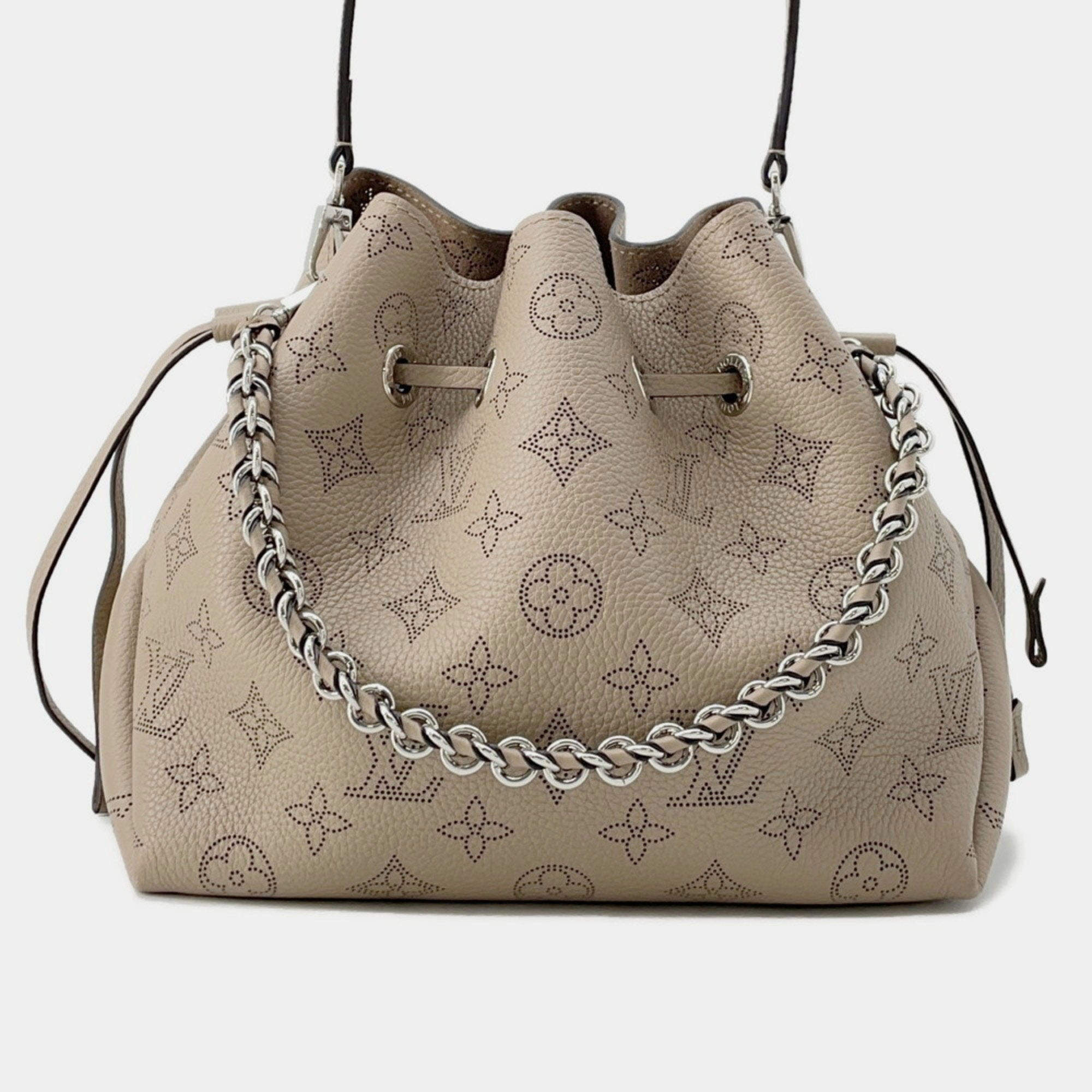 Pre Owned Louis Vuitton Mahina Bella Neutral Mahina Leather Bucket Bag