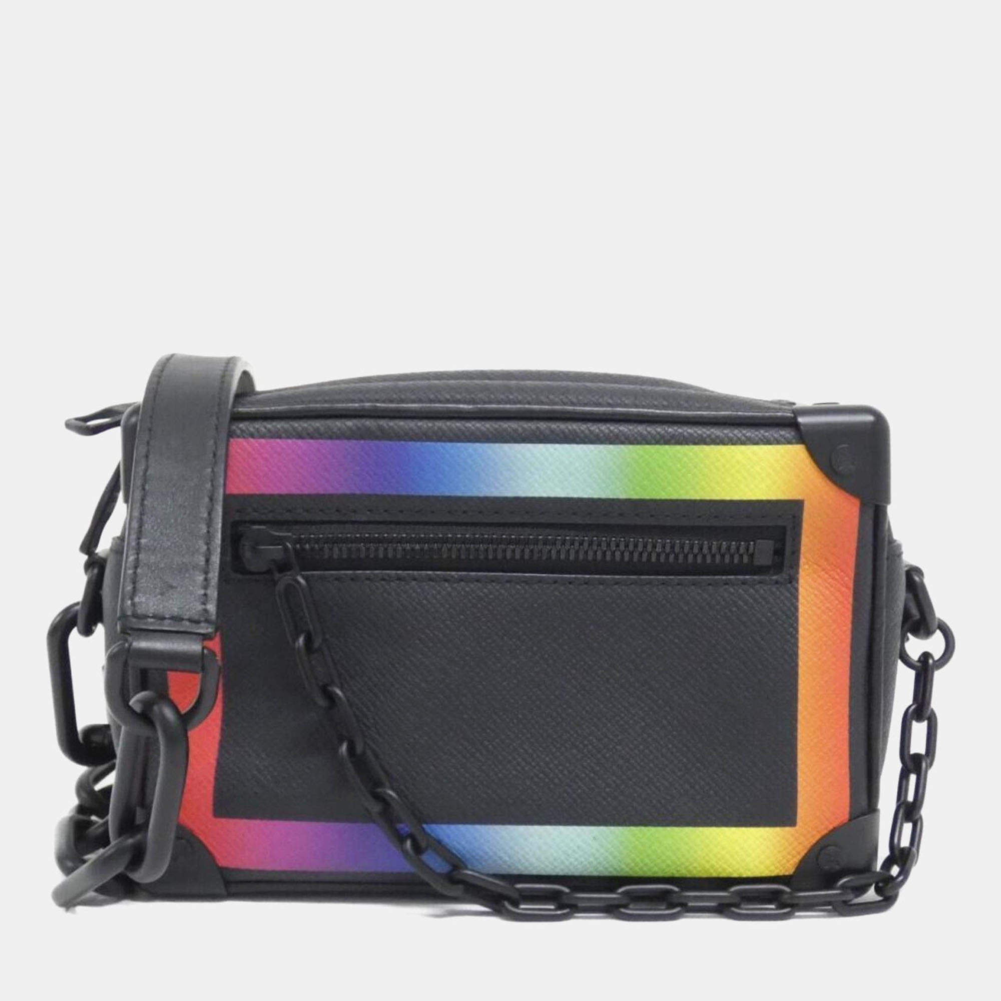 Pre Owned Louis Vuitton Mini Soft Trunk Rainbow Taiga Shoulder Bag