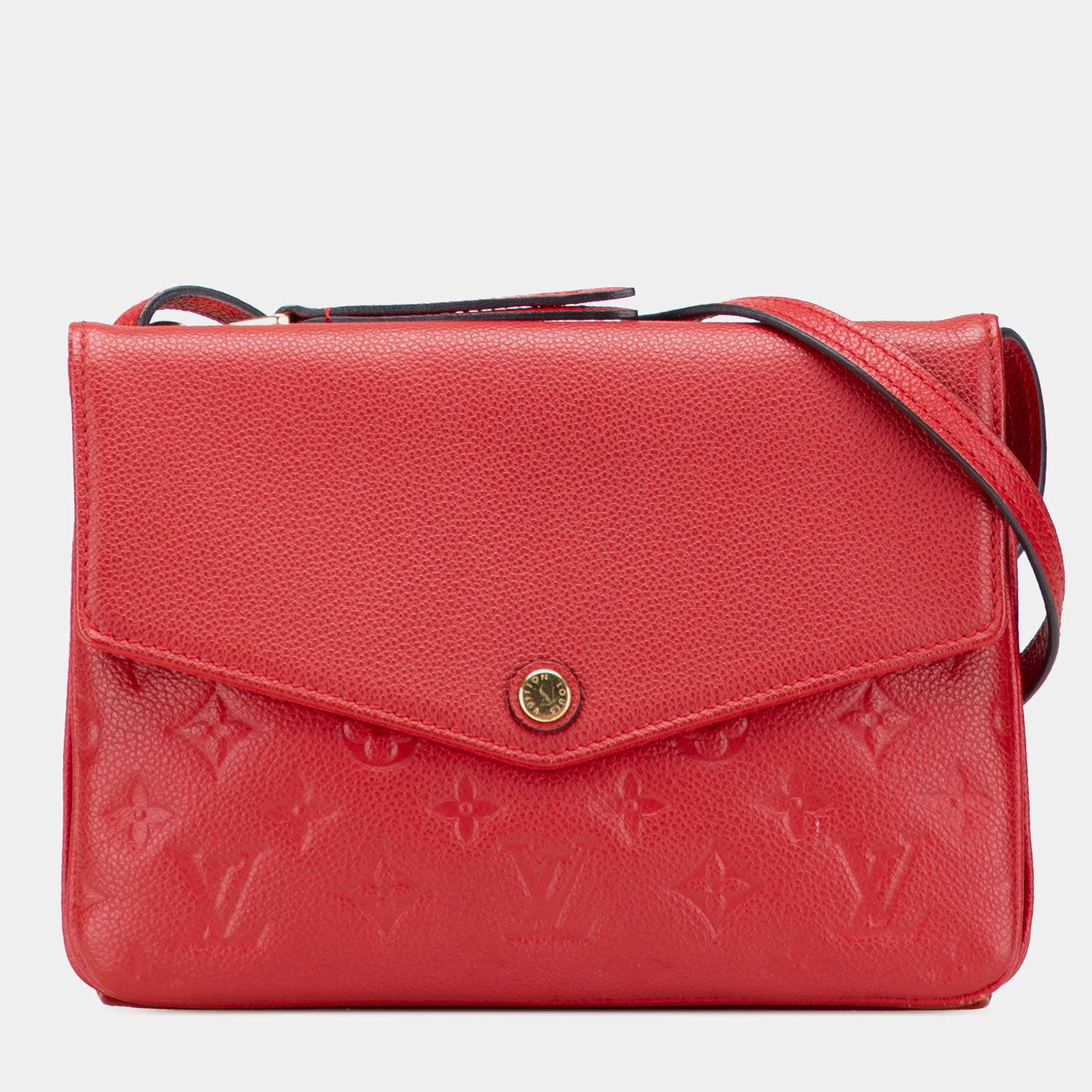 Pre Owned Louis Vuitton Red Monogram Empreinte Twice