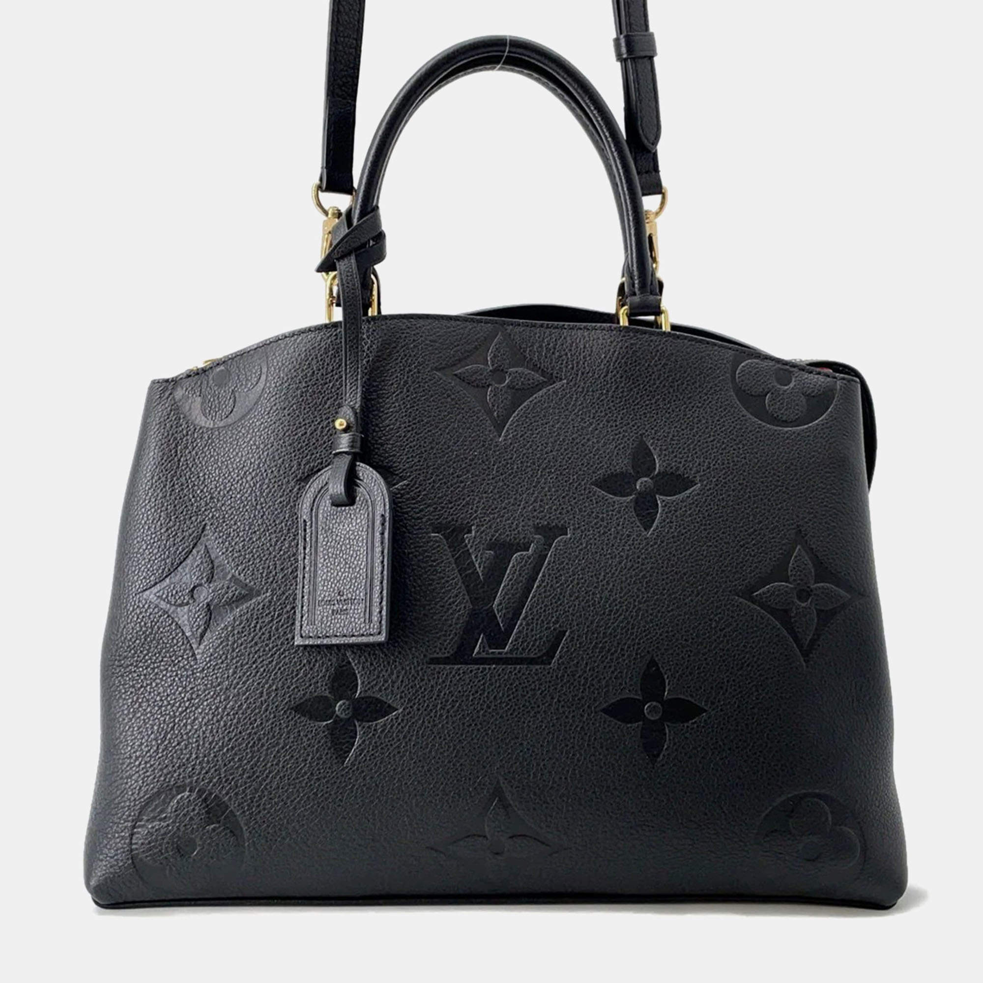 Pre Owned Louis Vuitton Grand Palais MM Noir Monogram Empreinte Leather Bag
