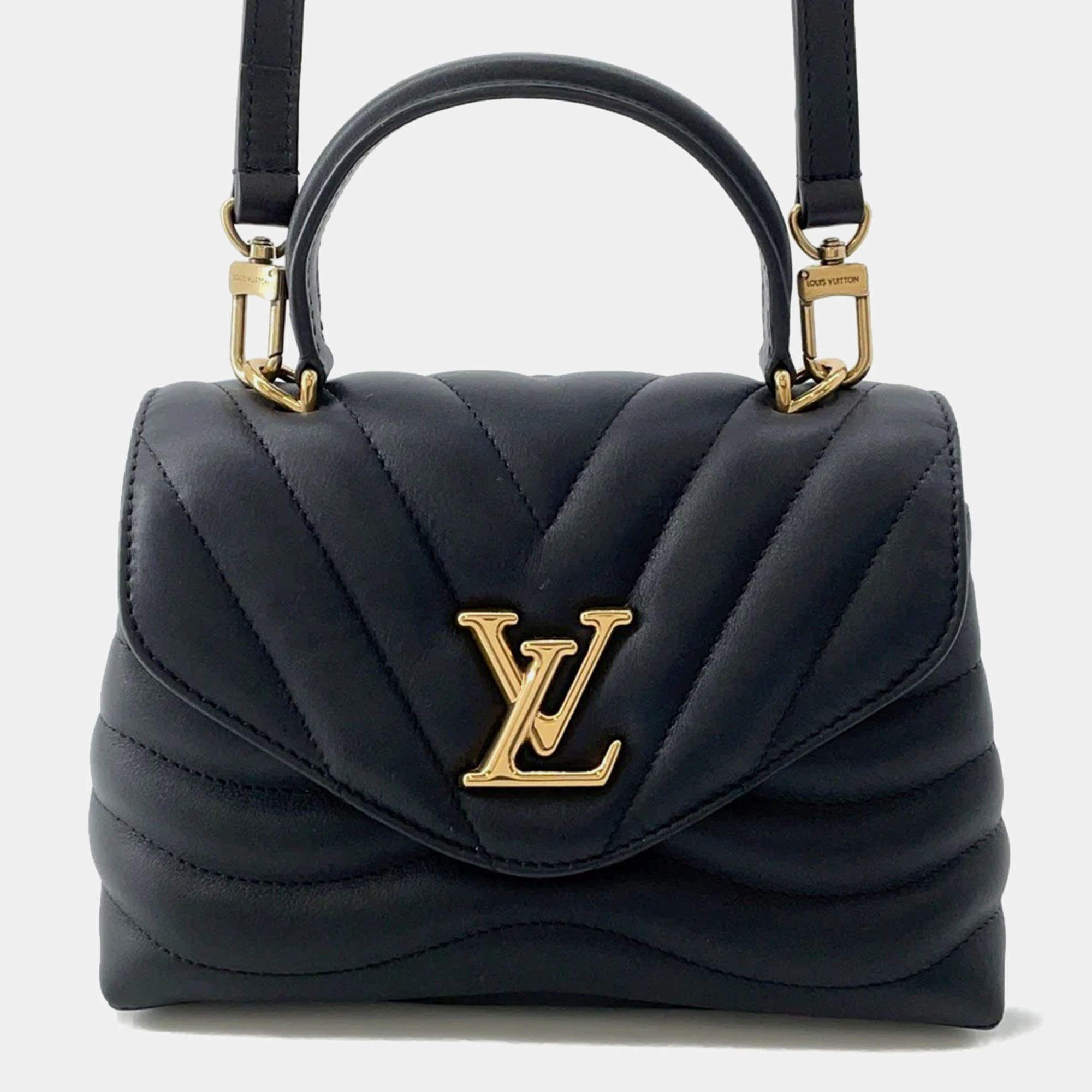 Pre Owned Louis Vuitton Hold Me Noir Leather Bag