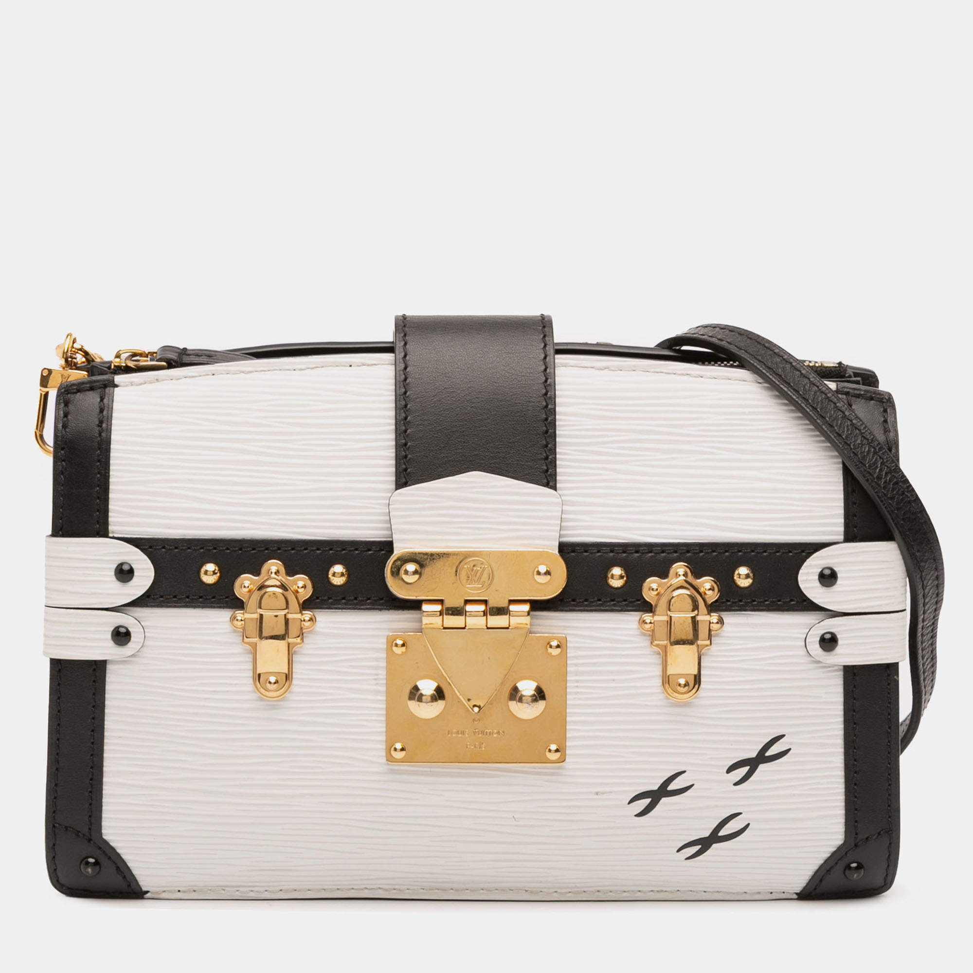 Pre Owned Louis Vuitton Black/White Epi Trunk Clutch