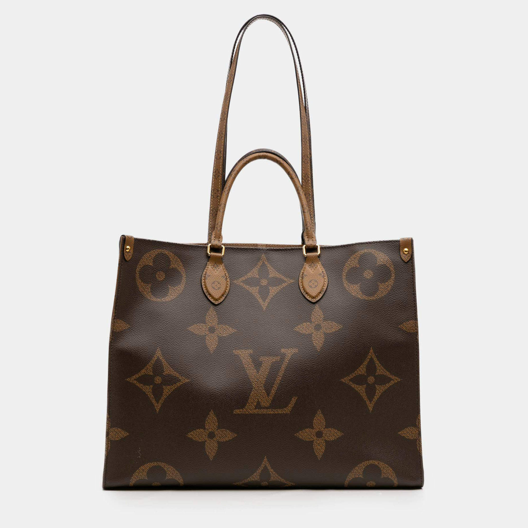 Pre Owned Louis Vuitton Brown Monogram Reverse Giant OnTheGo GM