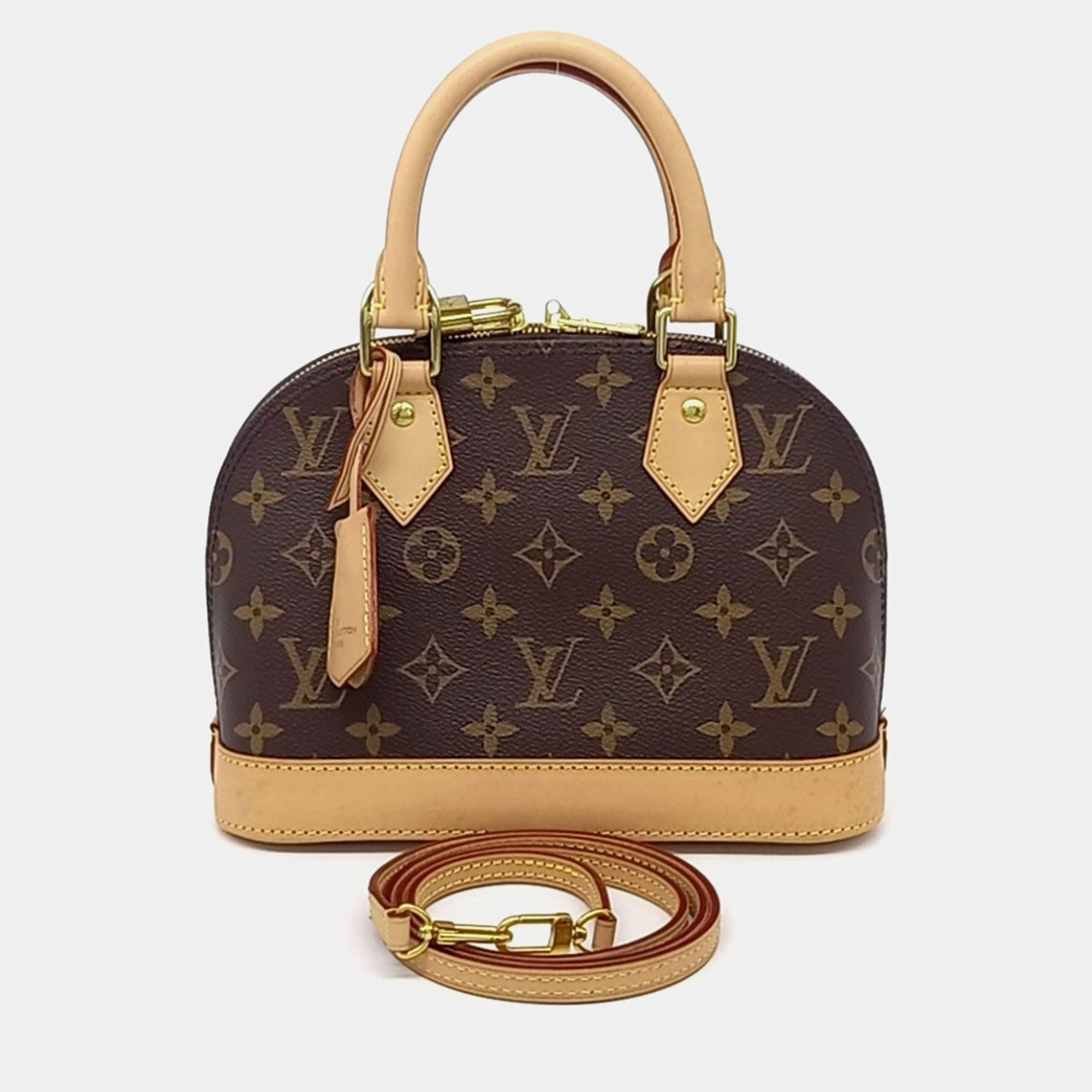 Pre Owned Louis Vuitton Brown PVC Monogram Alma BB