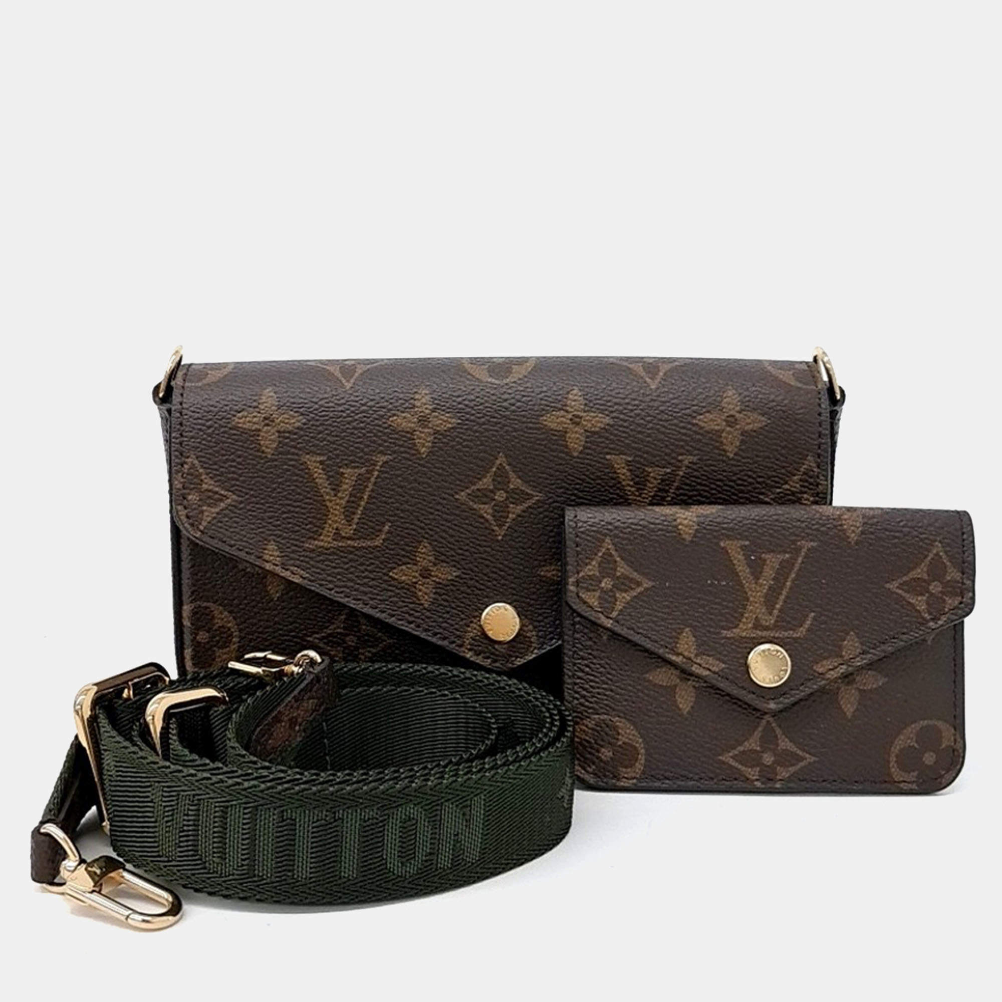 Pre Owned Louis Vuitton Brown PVC Felicie Strap & Go