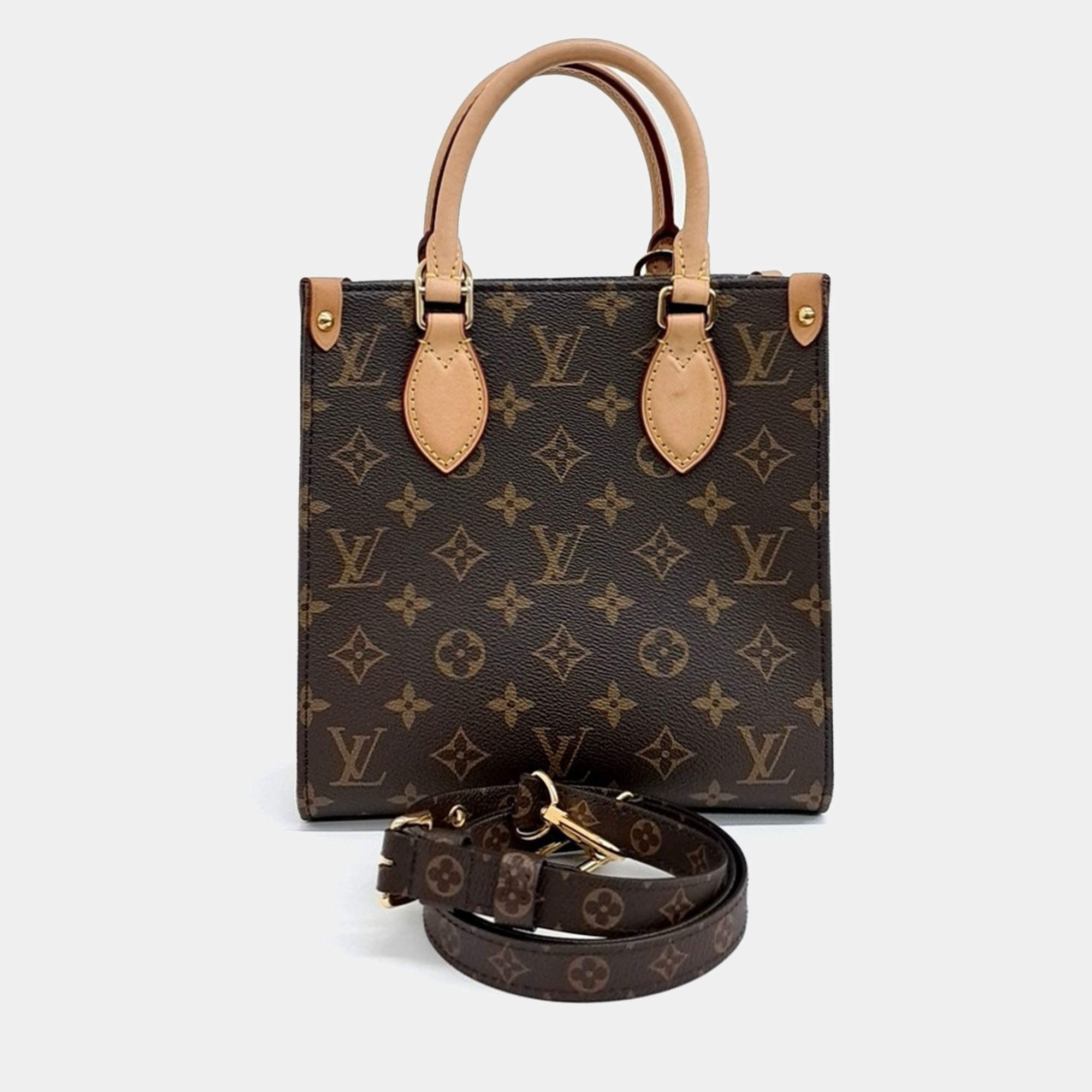 Pre Owned Louis Vuitton Brown Coated Canvas Monogram Sac Pla BB