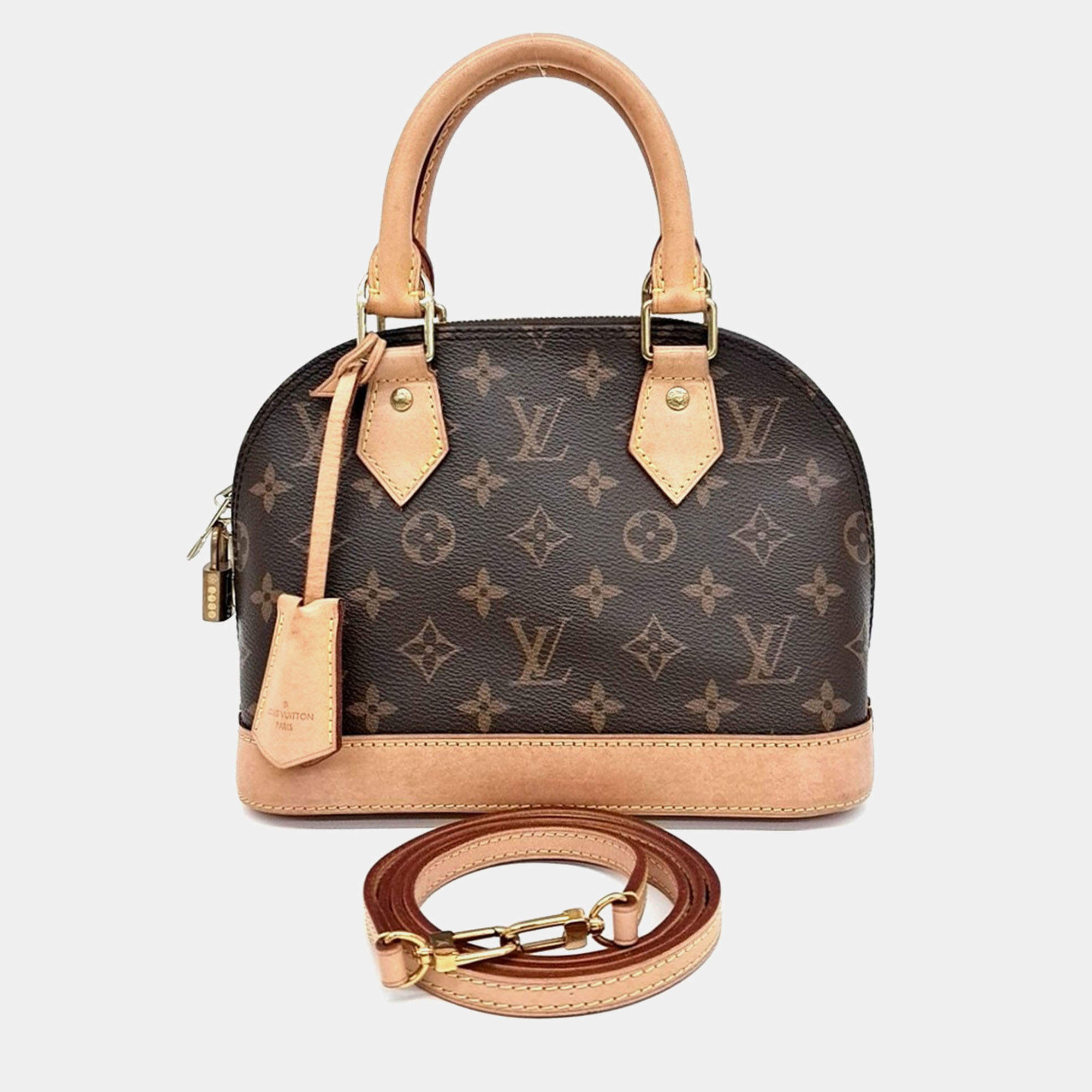 Pre Owned Louis Vuitton Brown Coated Canvas Monogram Alma BB