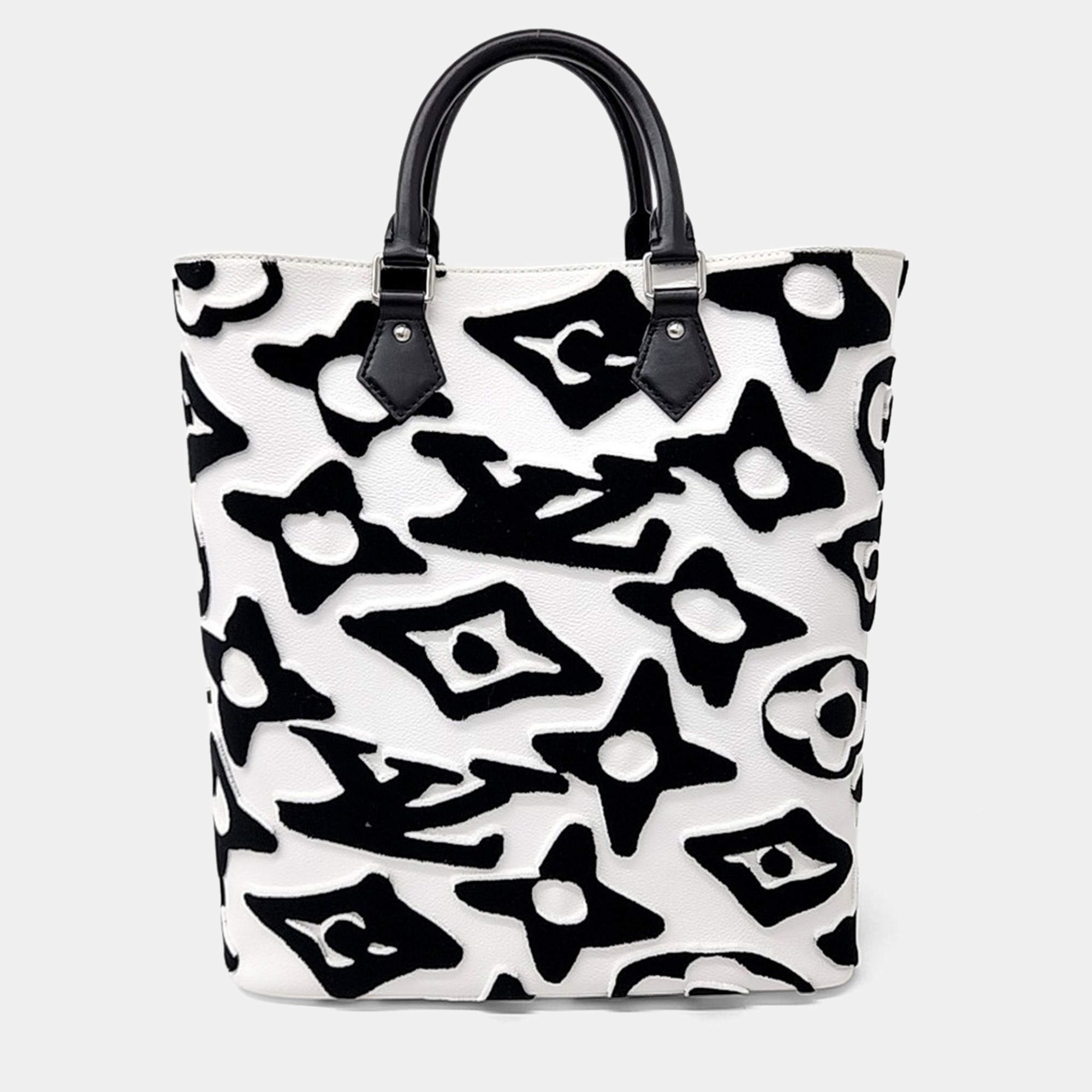 Pre Owned Louis Vuitton Black/White Canvas X Urs Fischer Tote Bag