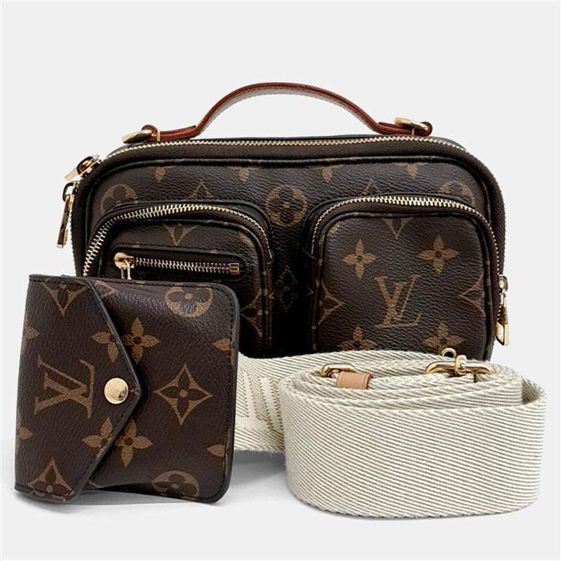 Pre Owned Louis Vuitton Brown PVC Utility Crossbody Bag