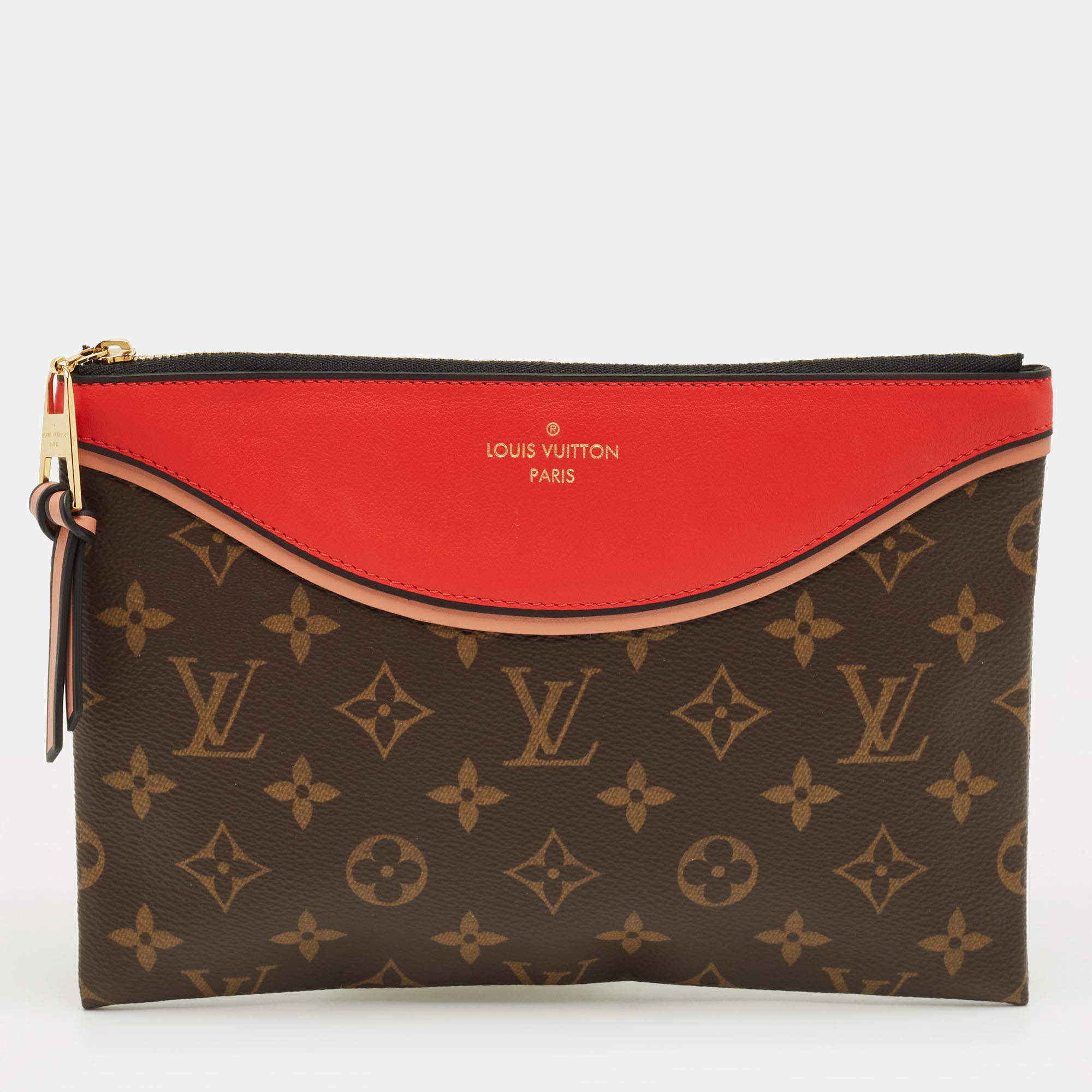 Pre Owned Louis Vuitton Cerise Monogram Canvas and Leather Tuileries Pochette