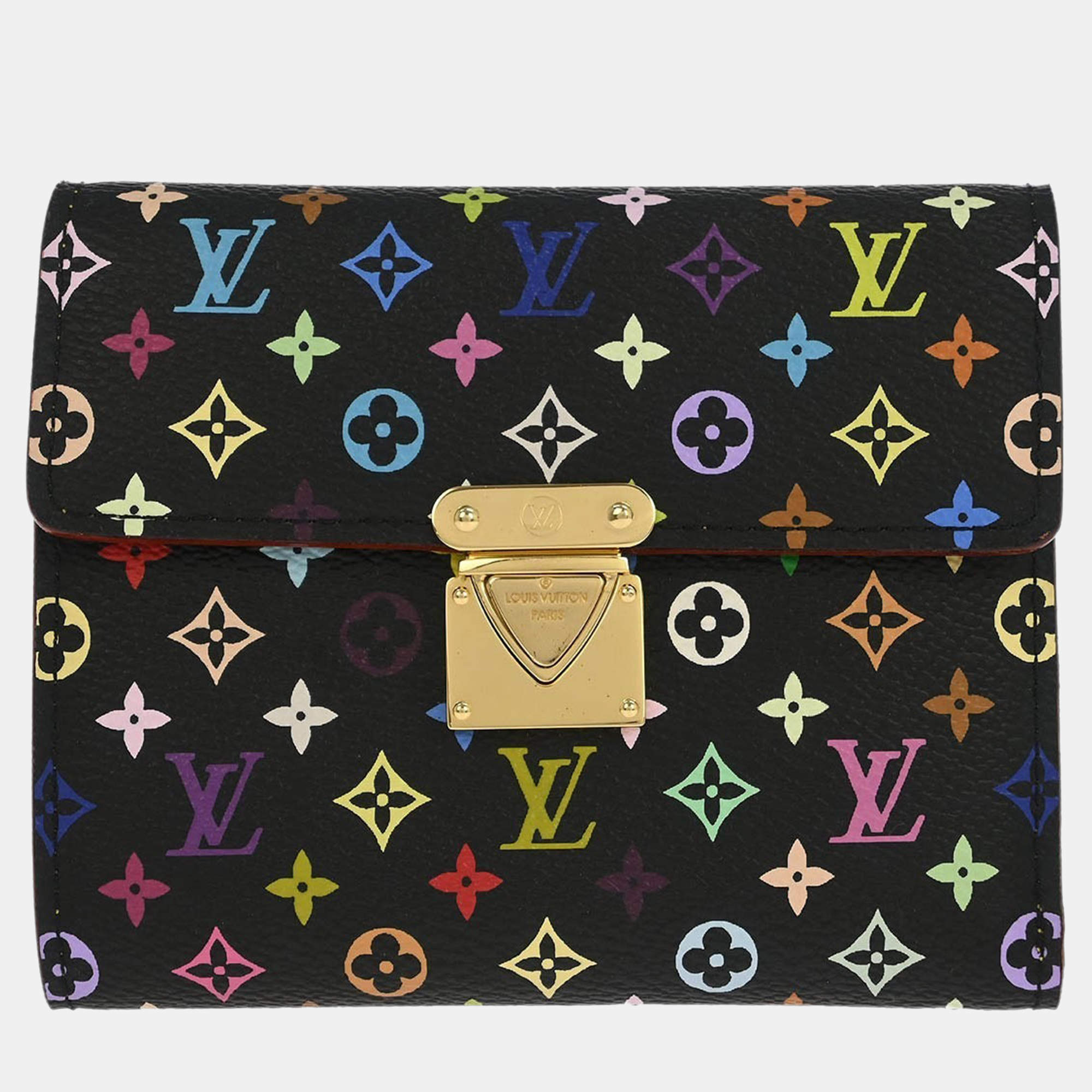 Pre Owned Louis Vuitton Black Multicolor Portefeuille Koala Wallet