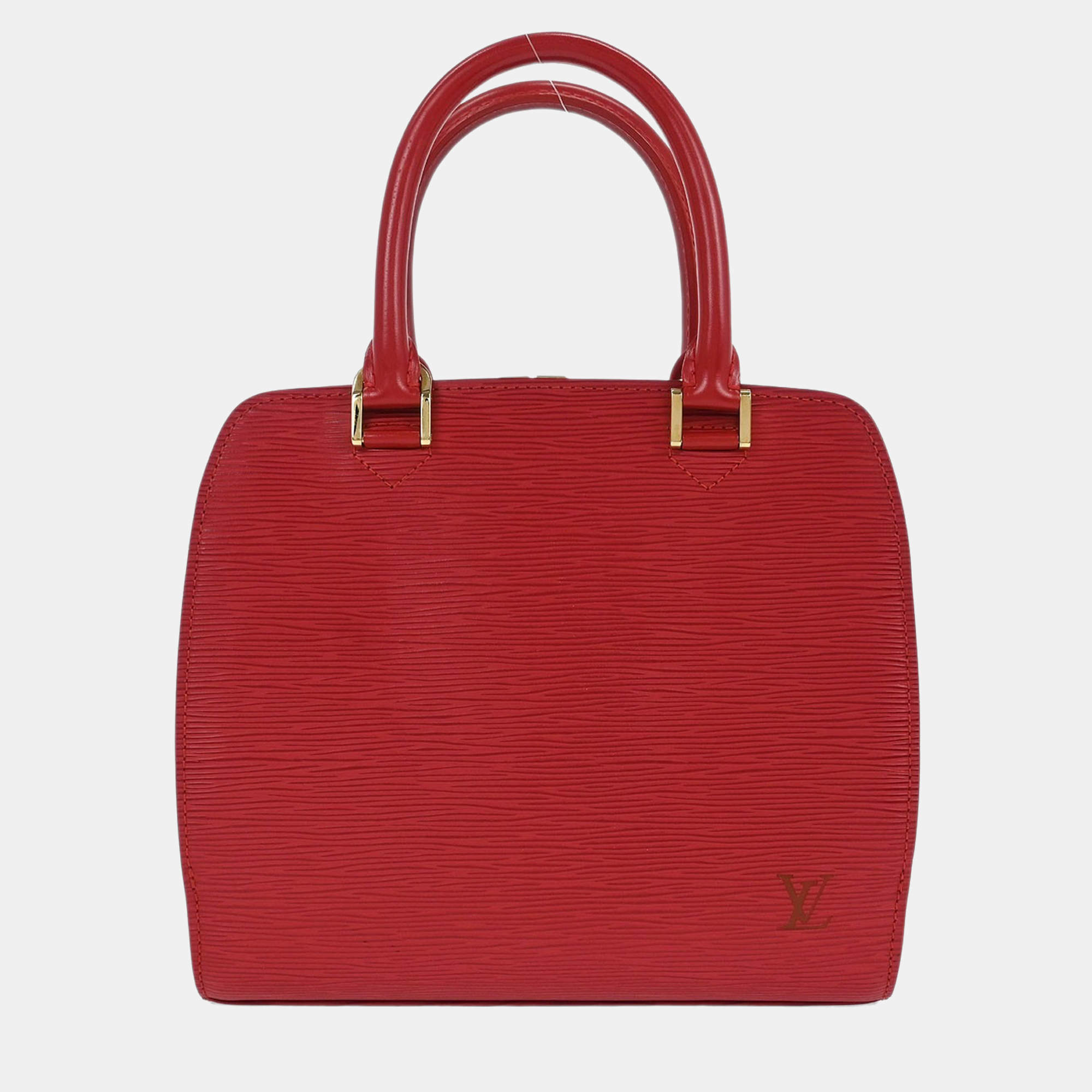 Pre Owned Louis Vuitton Red Epi Pont Neuf Handbag