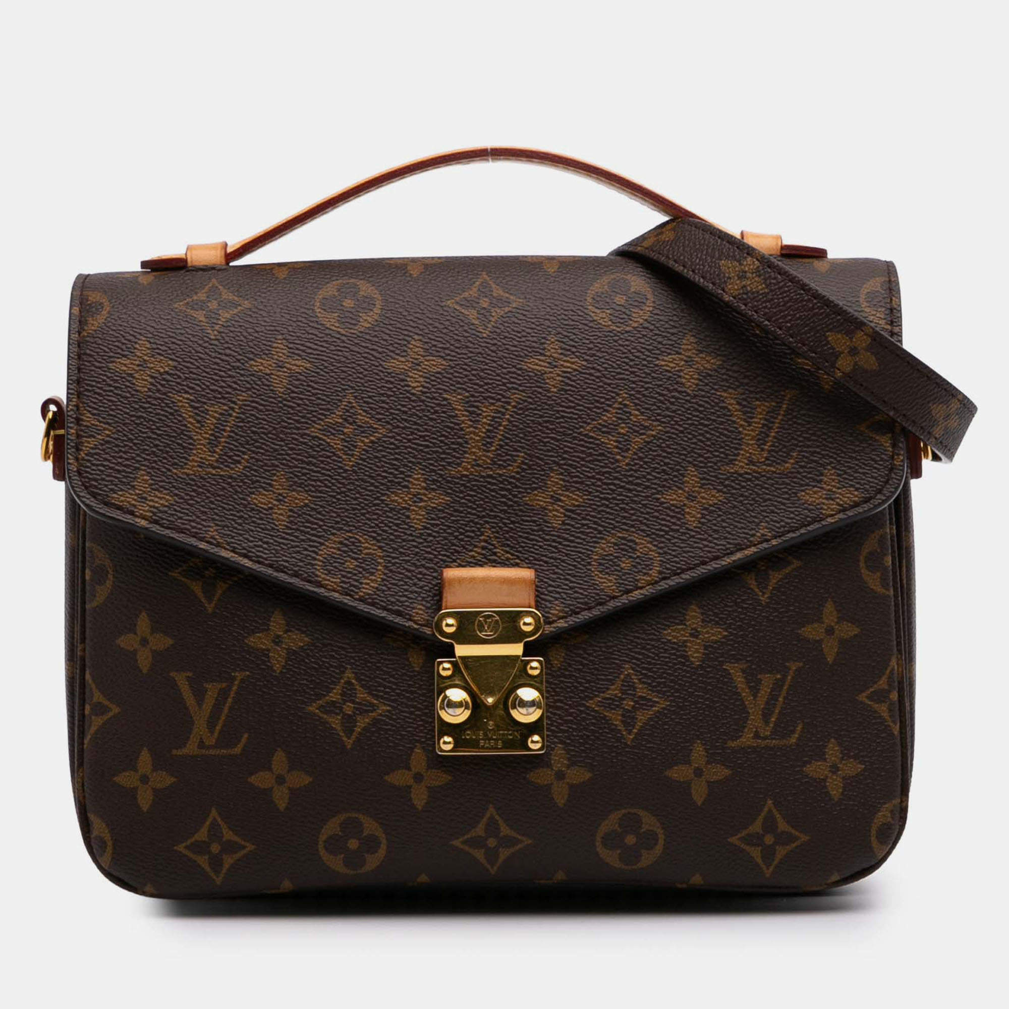 Pre Owned Louis Vuitton Brown Monogram Pochette Metis
