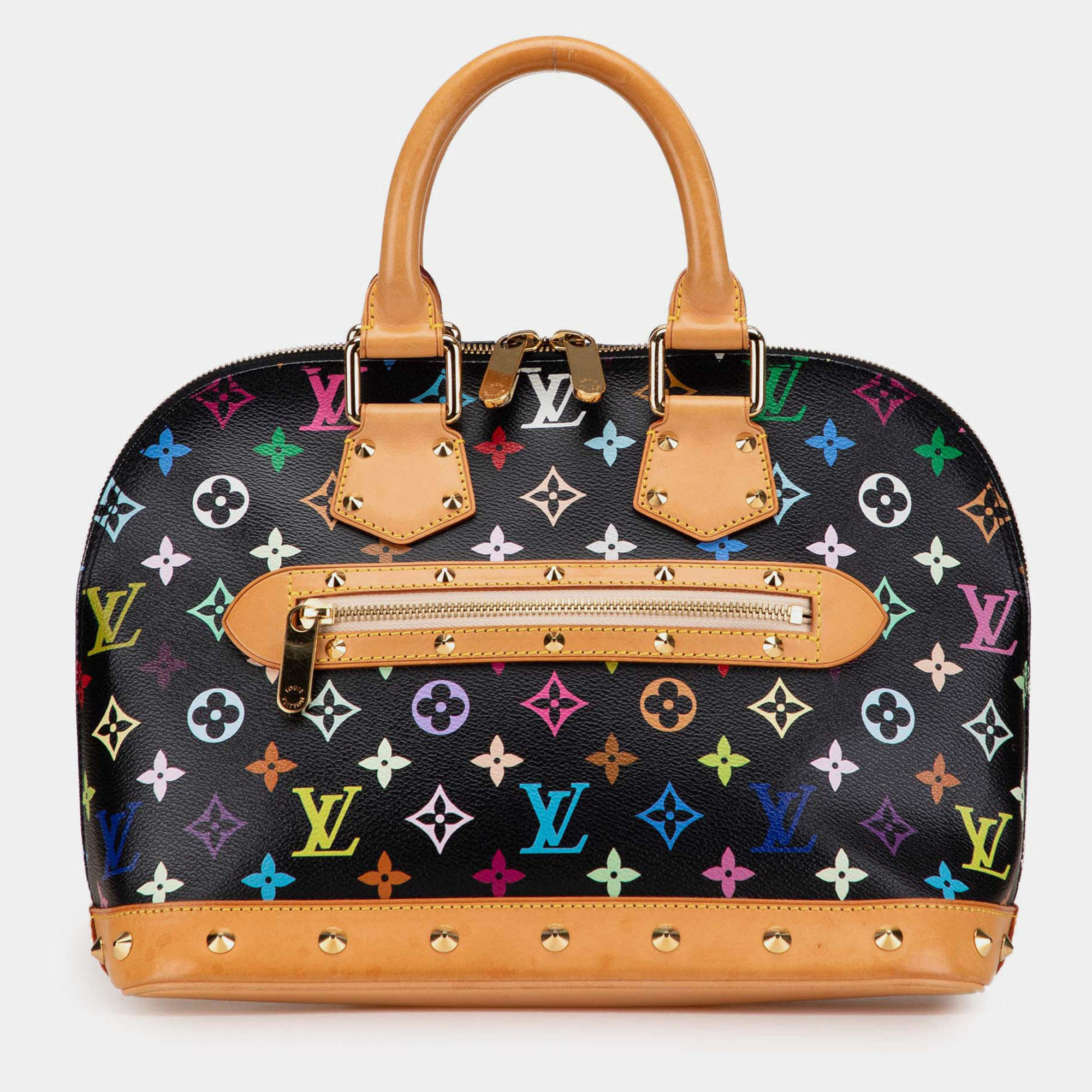 Pre Owned Louis Vuitton Black Monogram Multicolore Alma PM