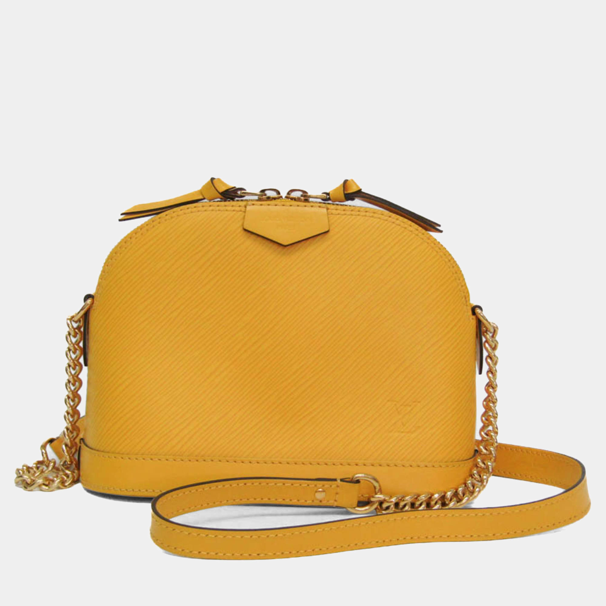 Pre Owned Louis Vuitton Epi Alma mini Shoulder Bag Citron Yellow